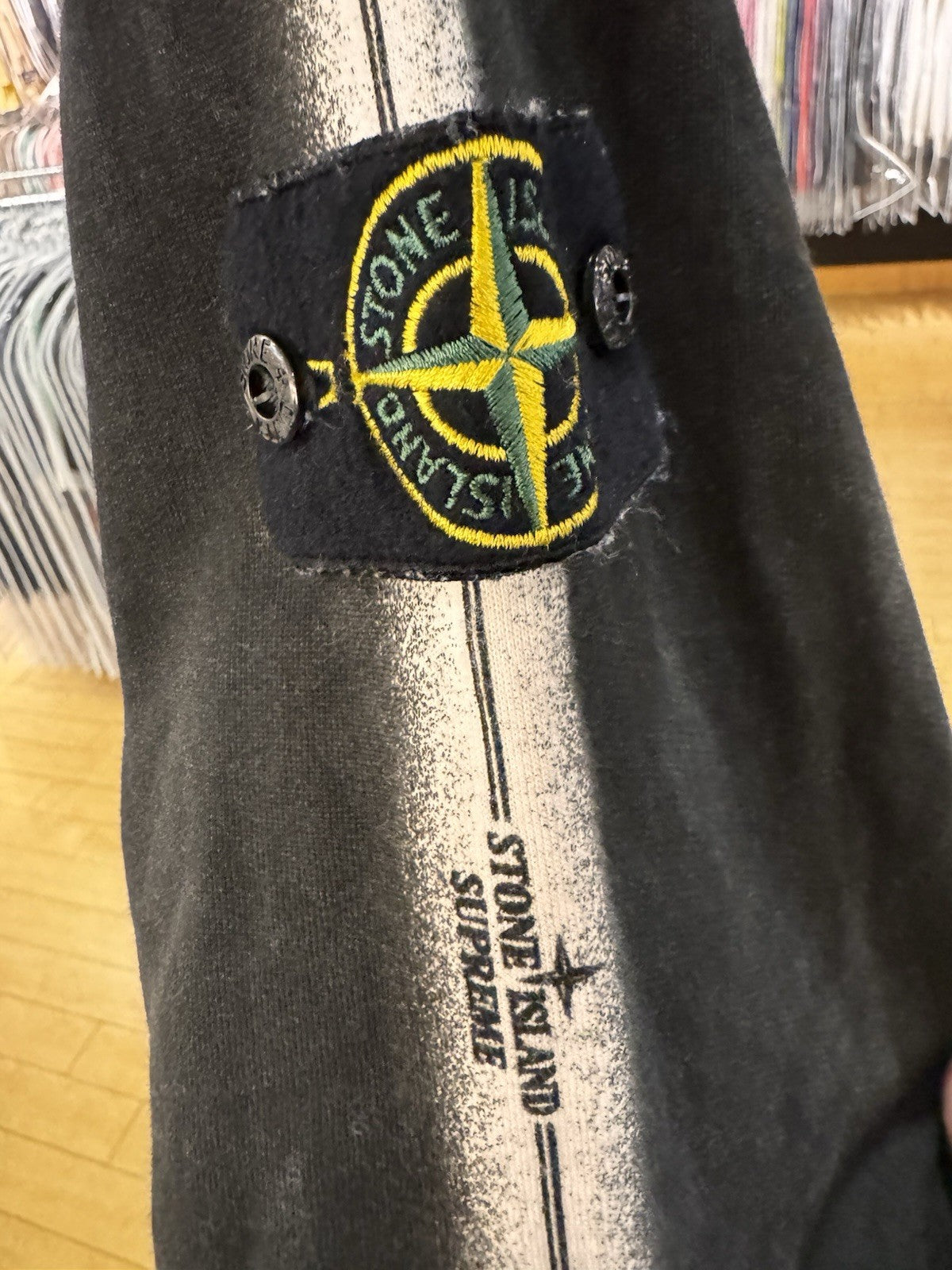 SUPREME x STONE ISLAND Striped Hooded Sweatshirt - SS22 - Size M