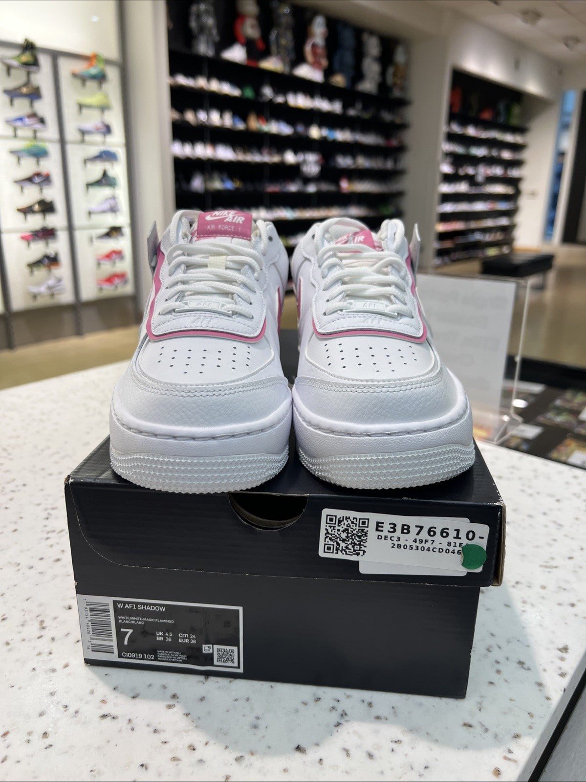 Nike Air Force 1 Shadow White Magic Flamingo Womens Sz 7