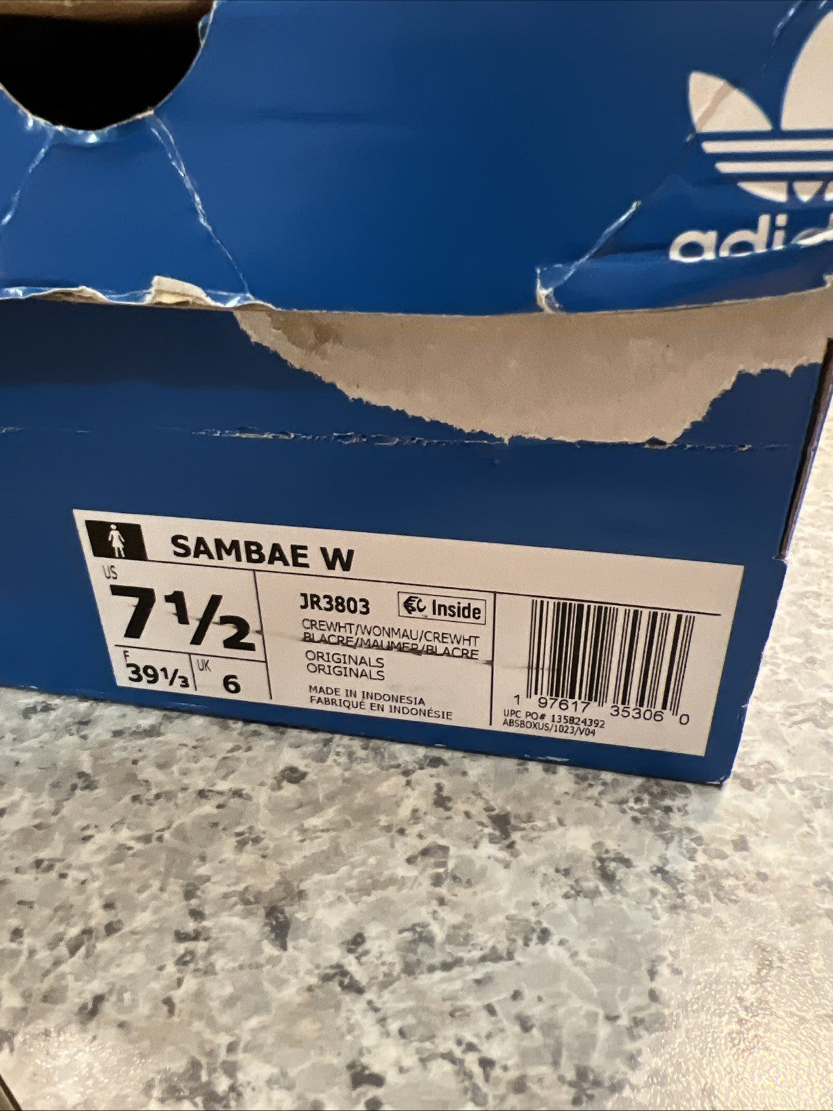 Adidas Sambae 'Snakeskin Cream White Wonder Mauve' Women’s Sz 7.5 DEFECT