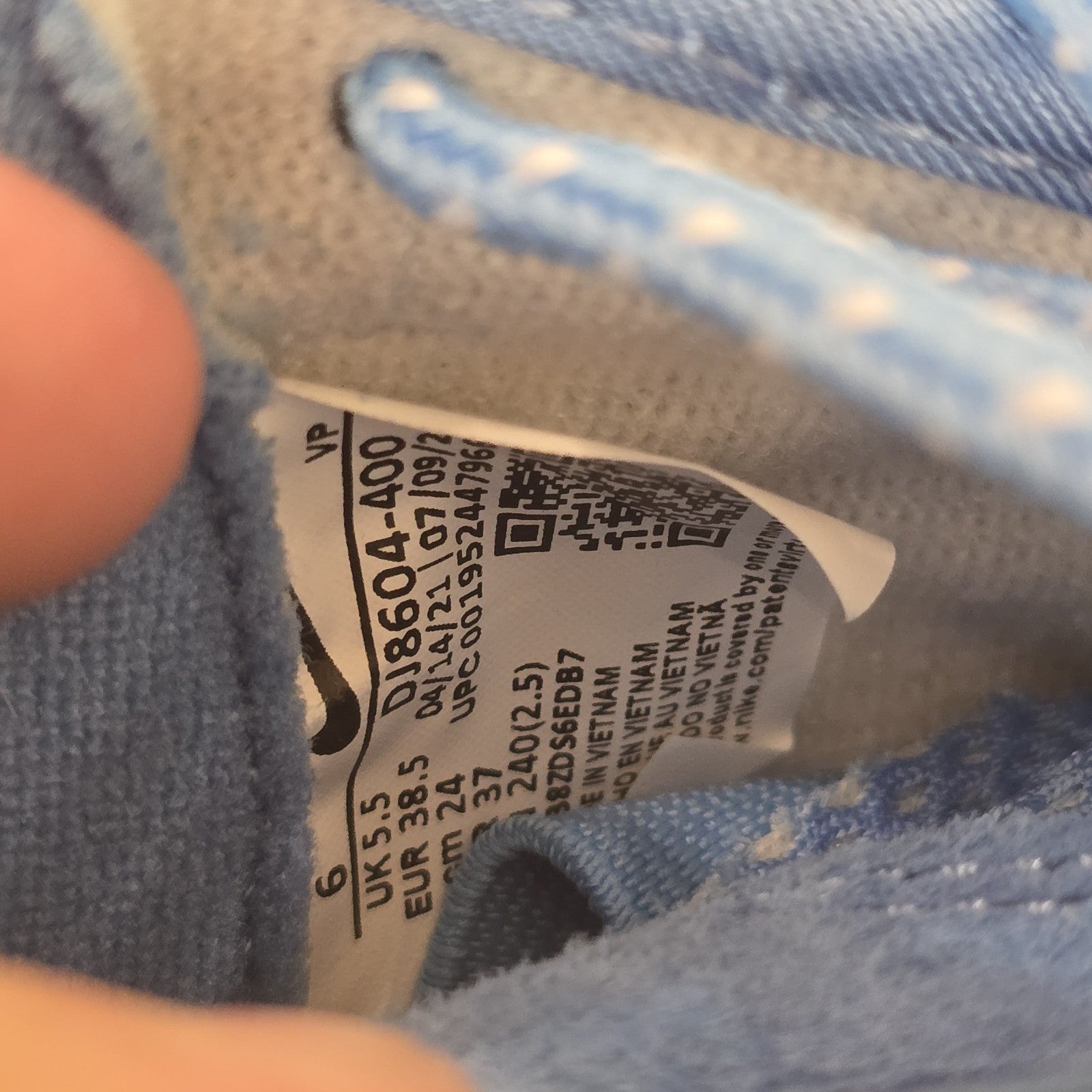 Supreme x Nike Air Zoom Flight 95 SP University Blue SZ 6 Yellowed