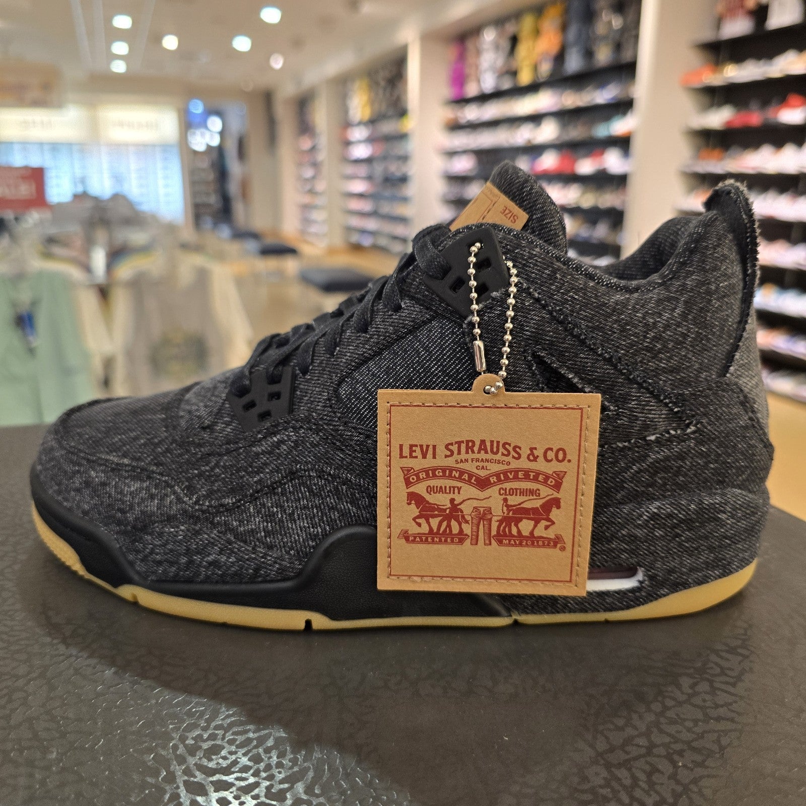 Size 6.5Y - Air Jordan 4 Retro GS Levi's Black