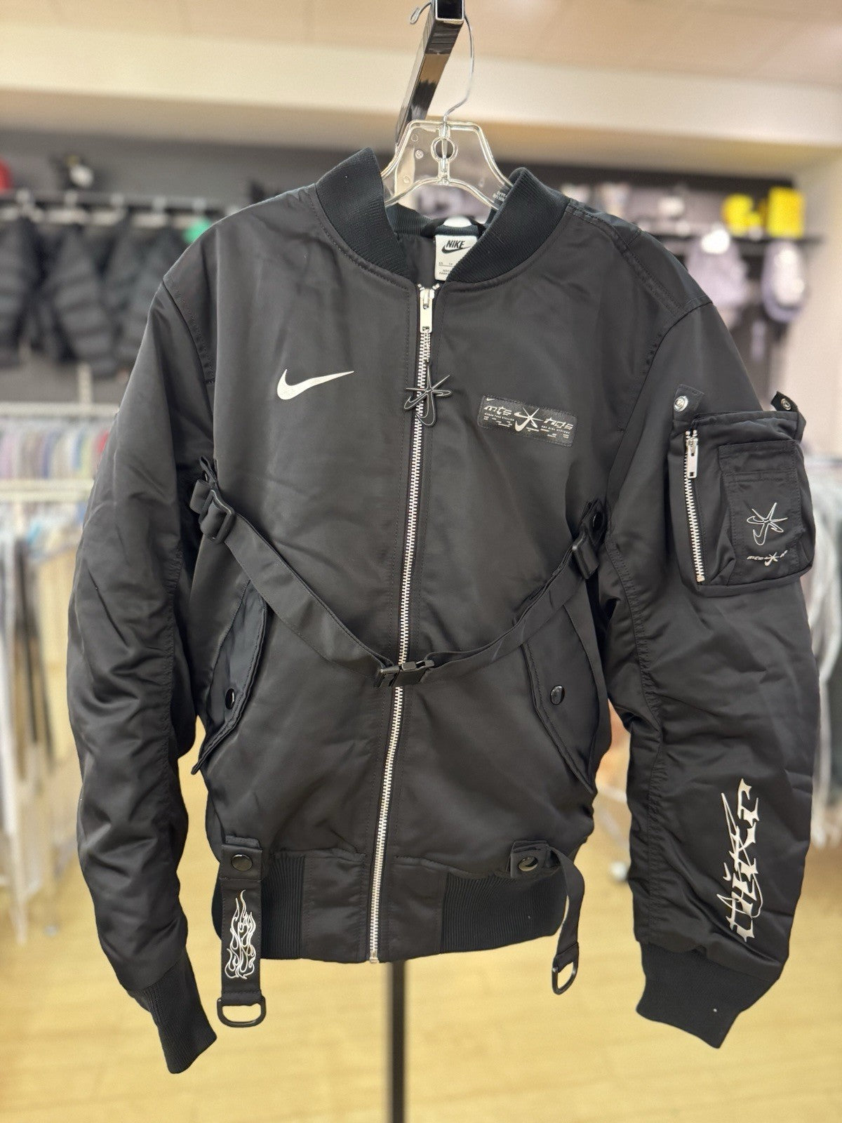 NWT! Nike x Megan Thee Stallion Full Zip Black Men’s XS Bomber Jacket FZ0461-010
