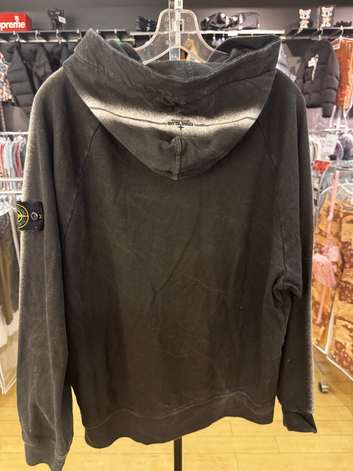 SUPREME x STONE ISLAND Striped Hooded Sweatshirt - SS22 - Size M