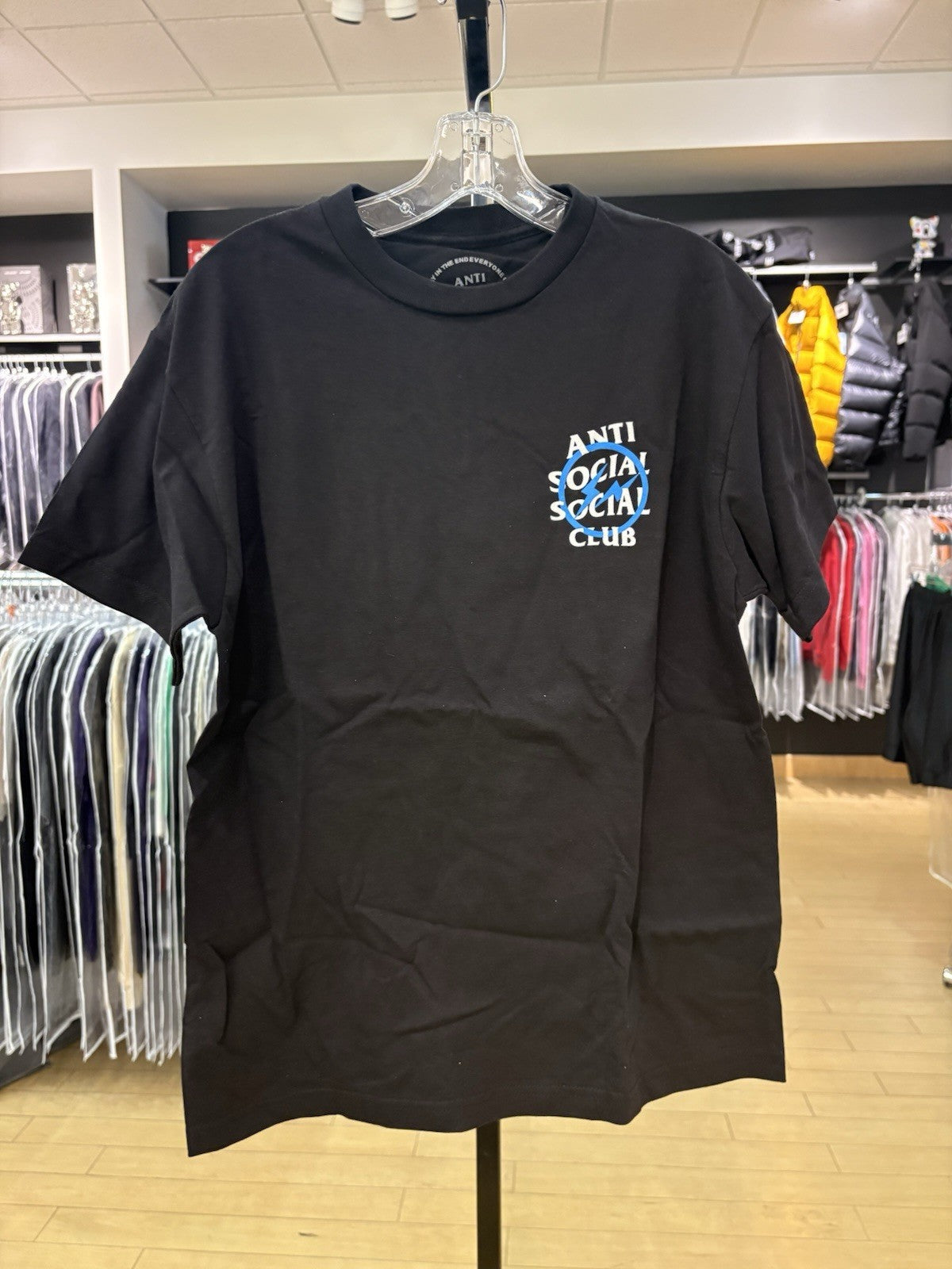 Anti Social Social Club x Fragment Blue Bolt Tee (FW19) Black Size Medium 
