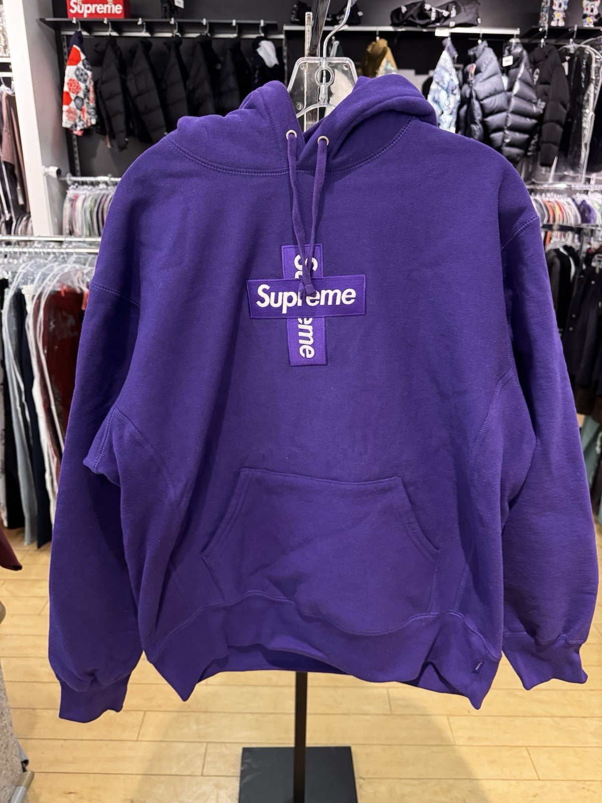 Supreme Box Logo Hooded Swearshirt FW23 Dark Purple Size M