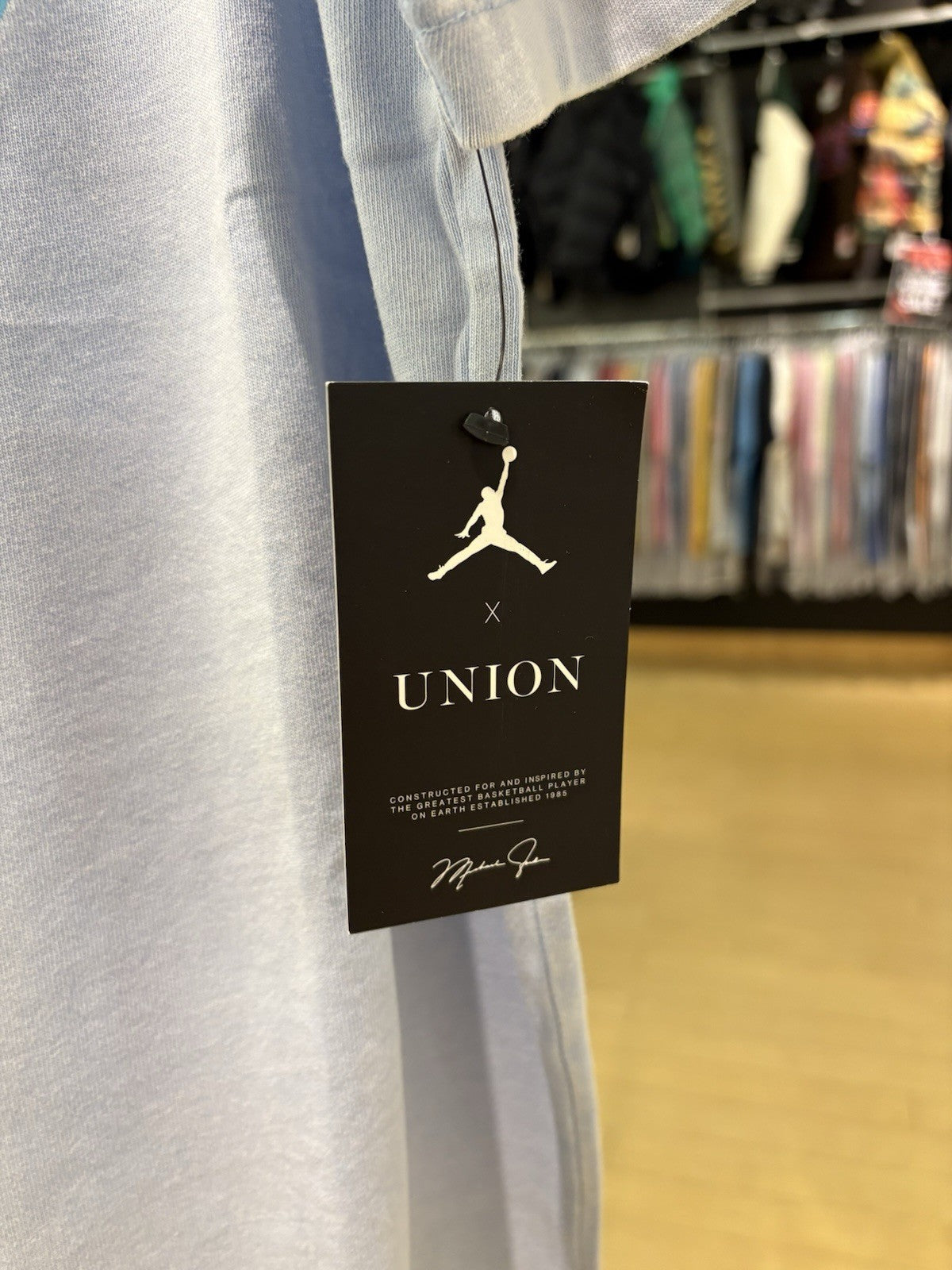Jordan x Union 2.0 Flight Tee Psychic Blue Size Large Defect