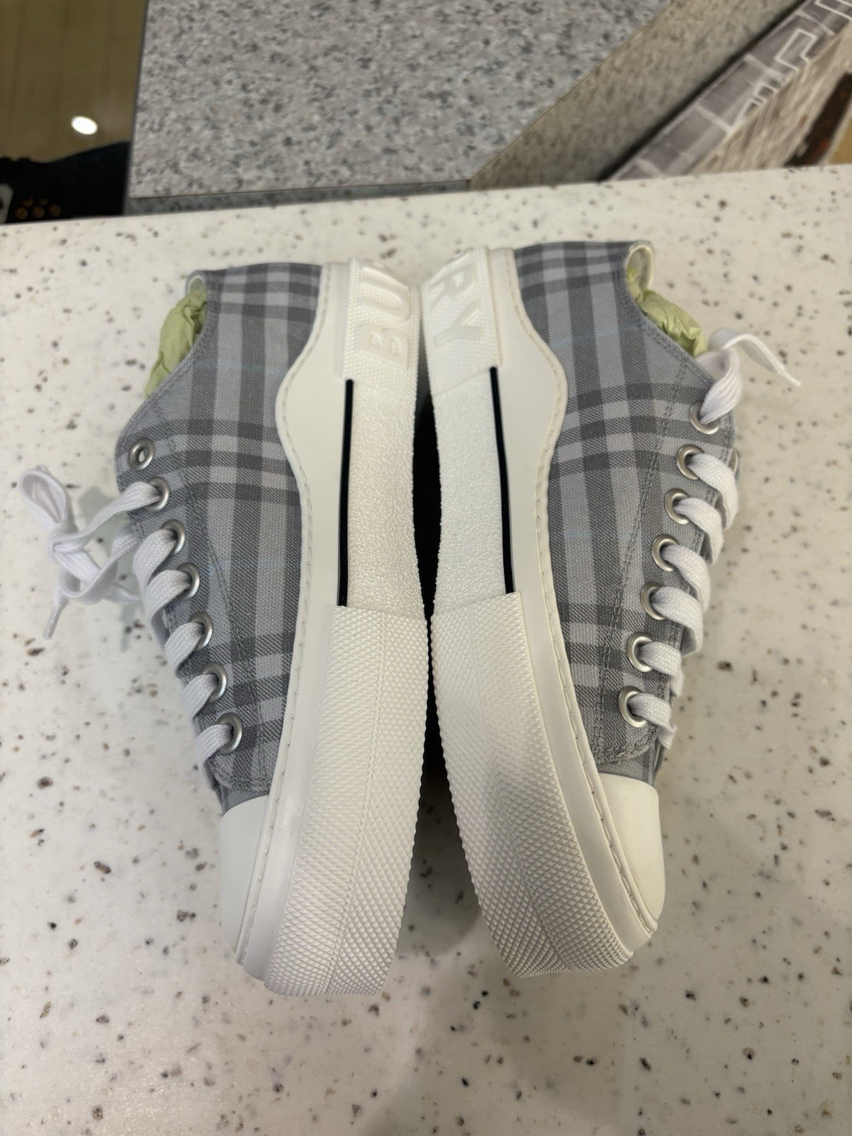Burberry Vintage Check Cotton Sneaker Grey Blue Size EUR 40 