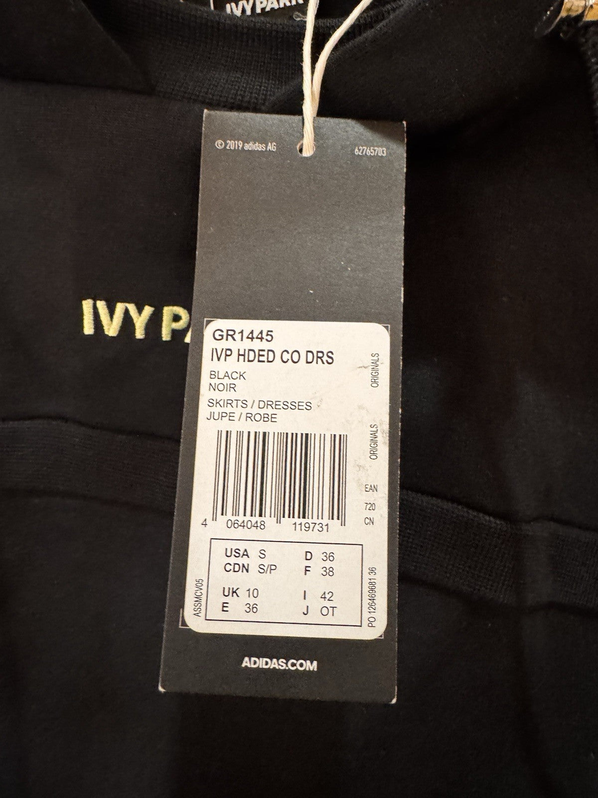 Adidas IVY Park Hooded Cut Out Dress by Beyonce GR1445 Black W Gold Size S