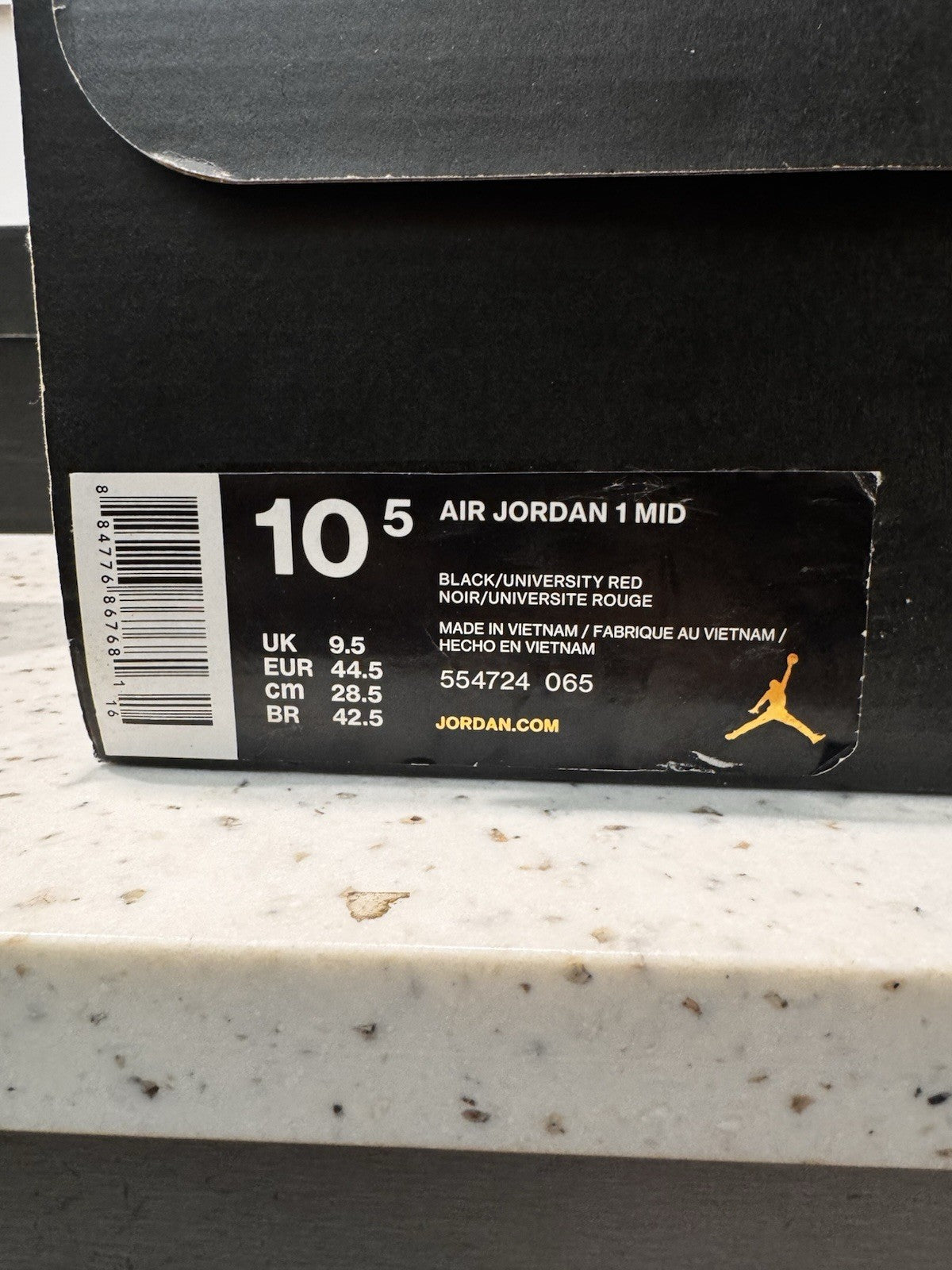Air Jordan 1 Mid Multicolor Swoosh Black Size 10.5