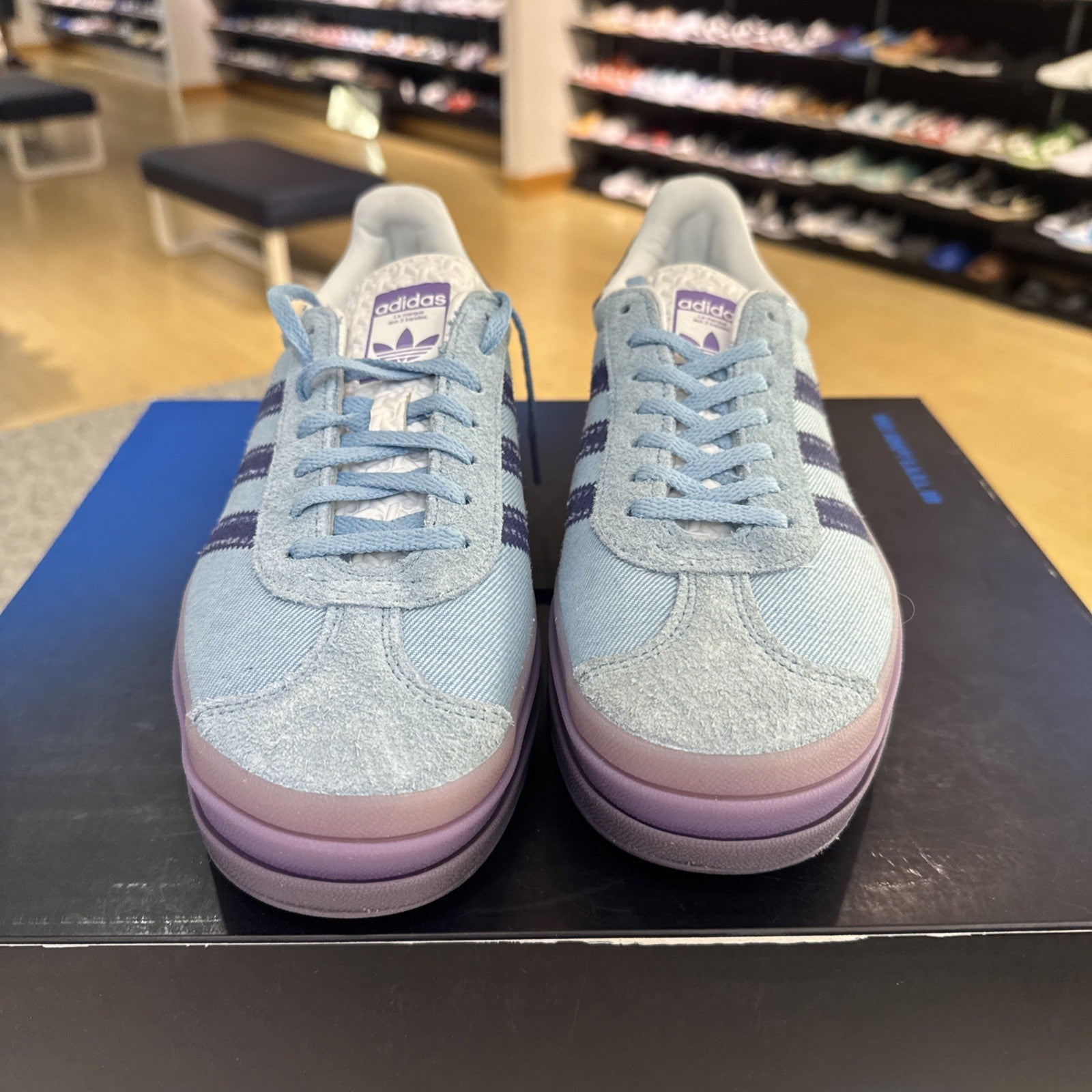 Size 8 - KSENIASCHNAIDER x adidas Gazelle Bold Blue Denim W