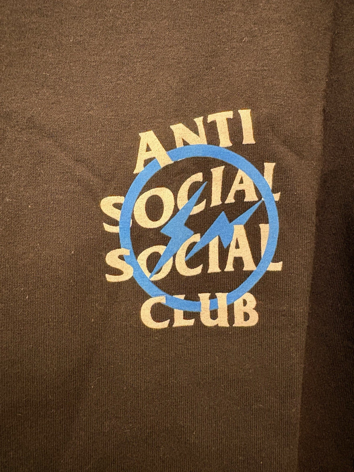 Anti Social Social Club x Fragment Blue Bolt Tee (FW19) Black Size Medium 