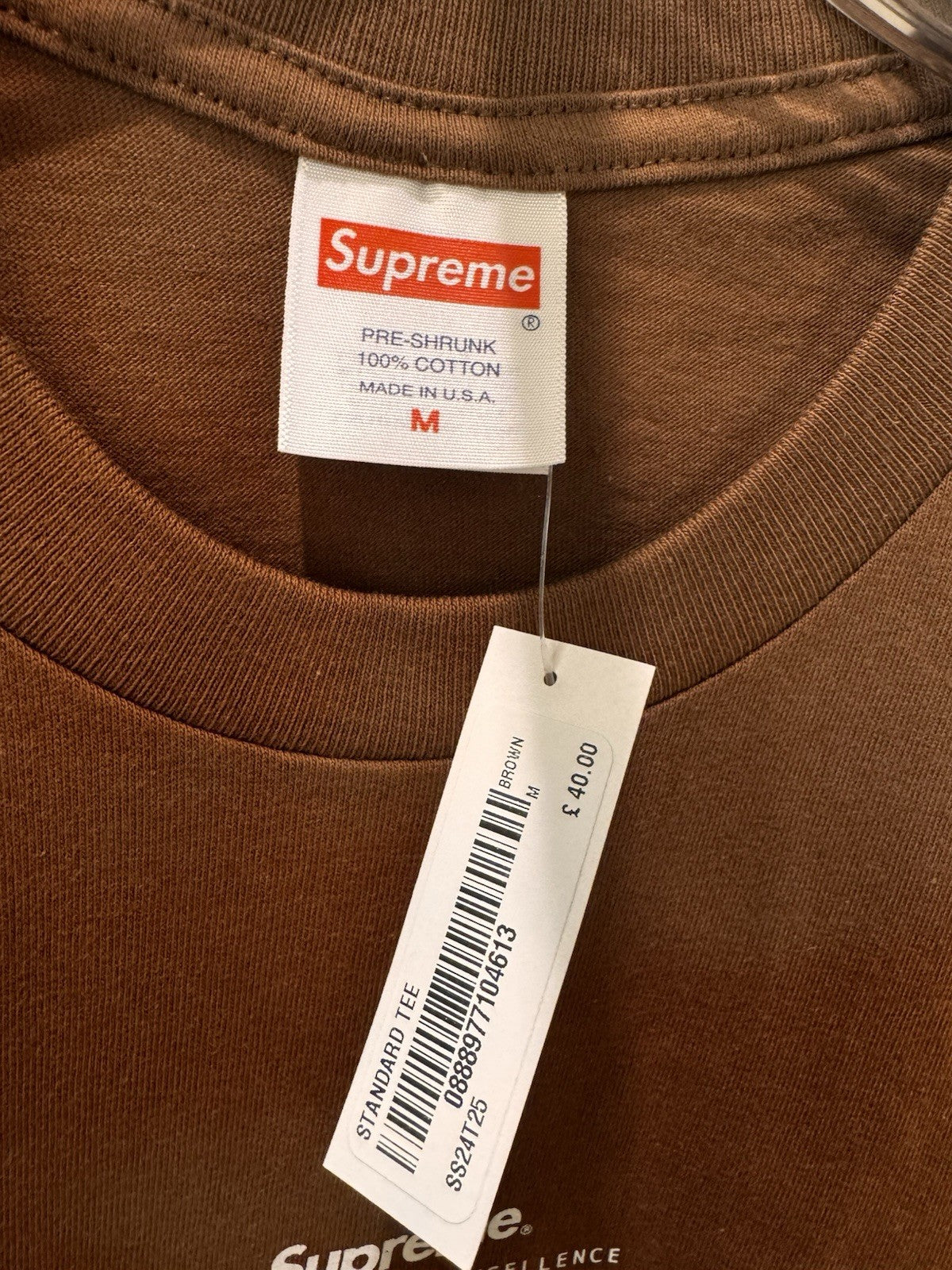 Supreme Standard Tee Brown Size M