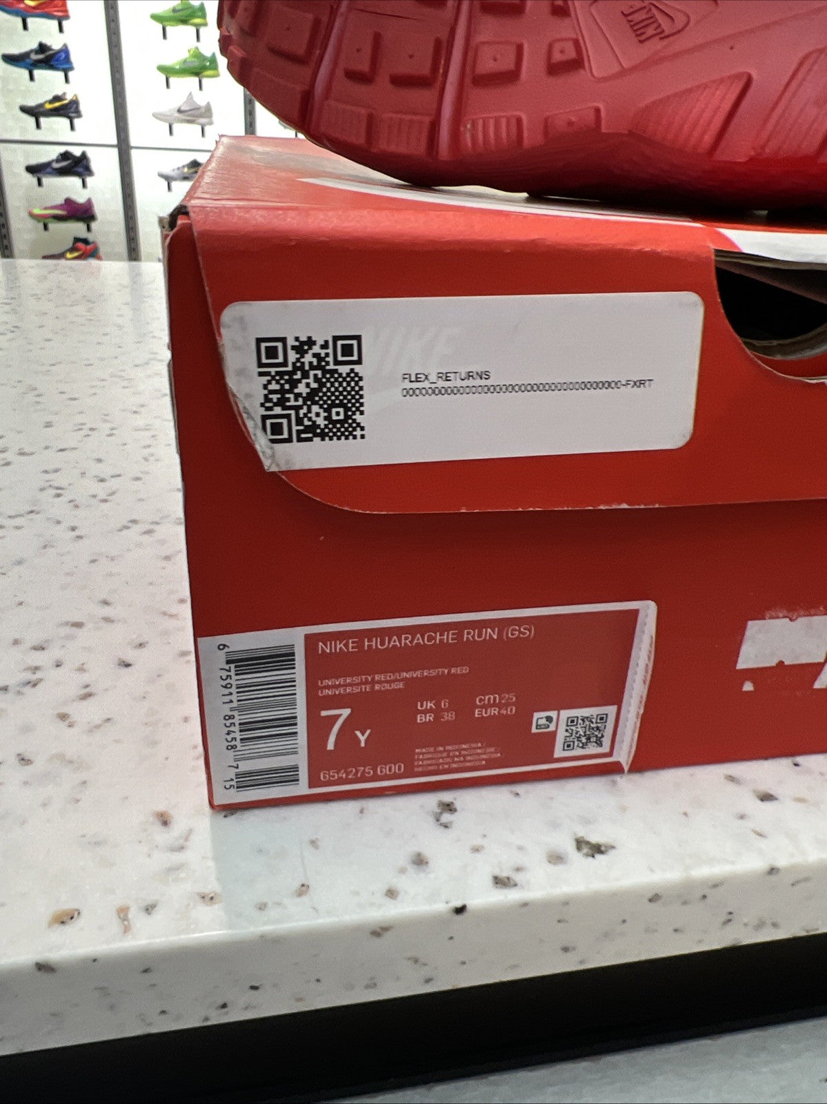 Nike Huarache Run University Red Sz 7Y
