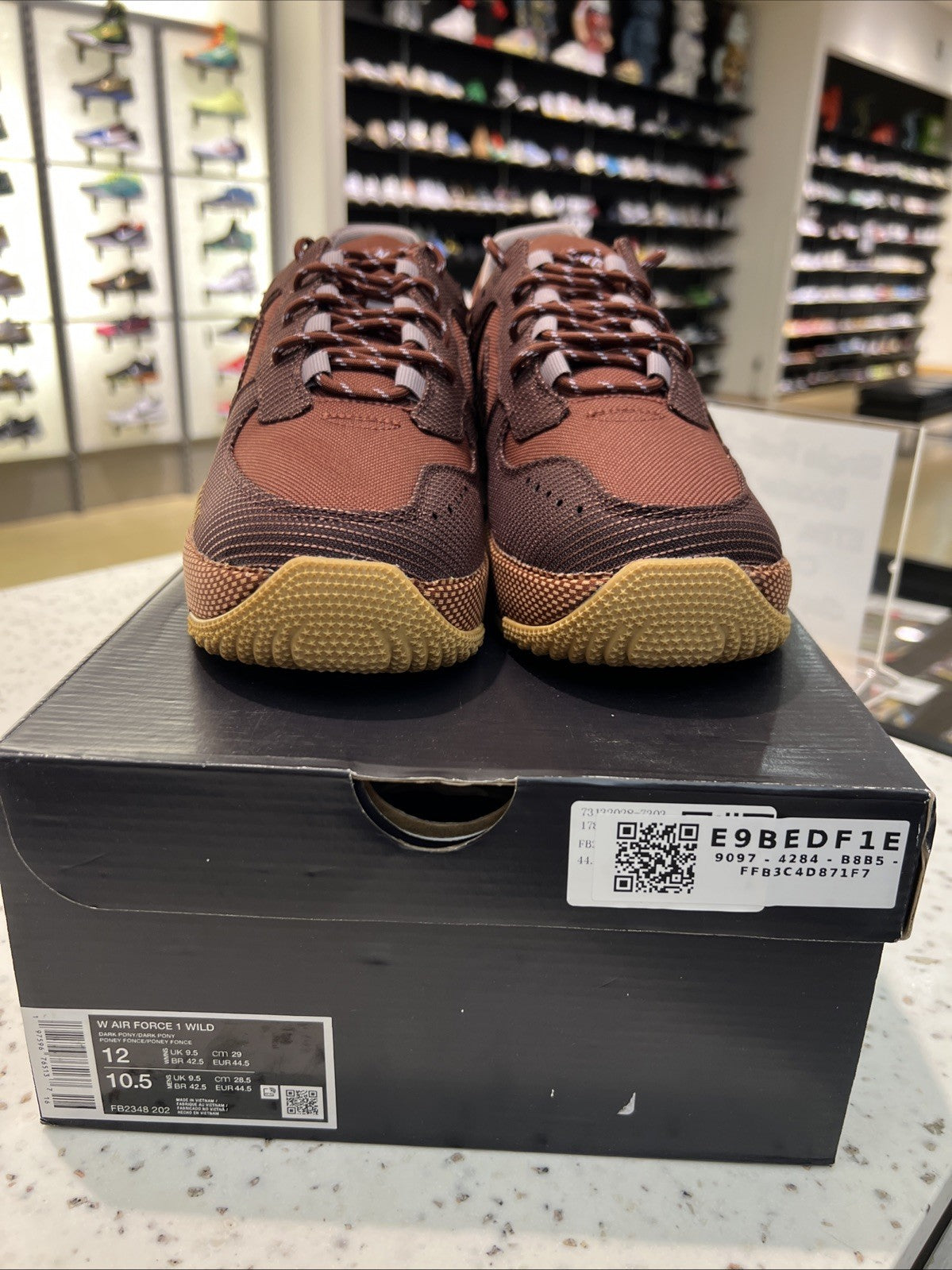 Nike Air Force 1 Wild Brown Dark Pony Womens Sz 12/10.5M