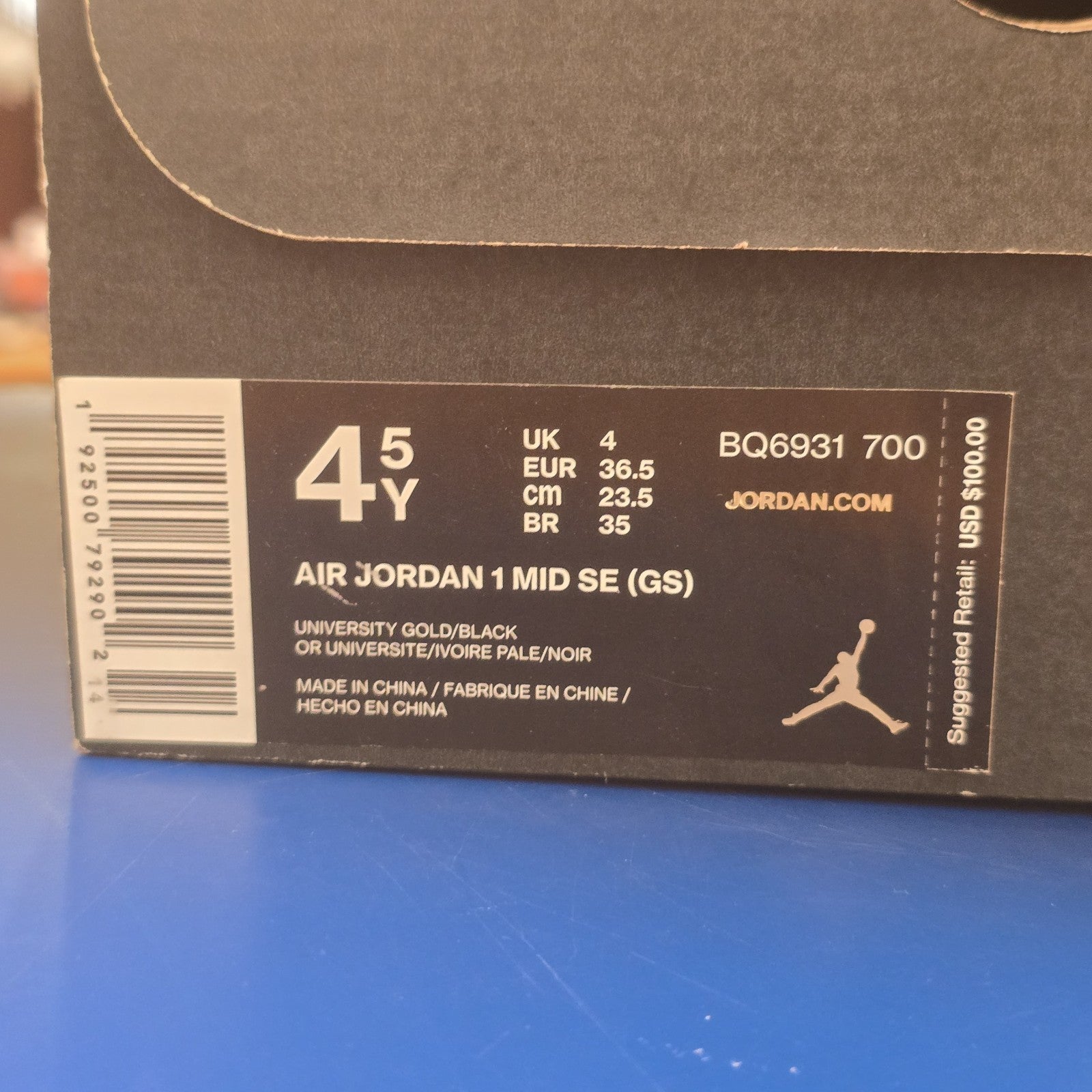 Air Jordan 1 Mid SE Lakers GS SZ 4.5Y