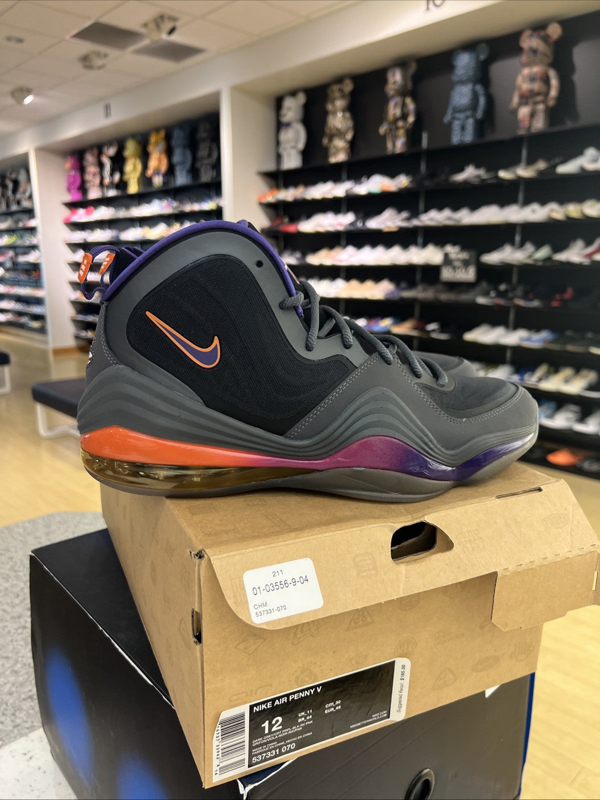 Nike Air Penny 5 Phoenix Suns 2012 / Grey Black Purple Sz 12