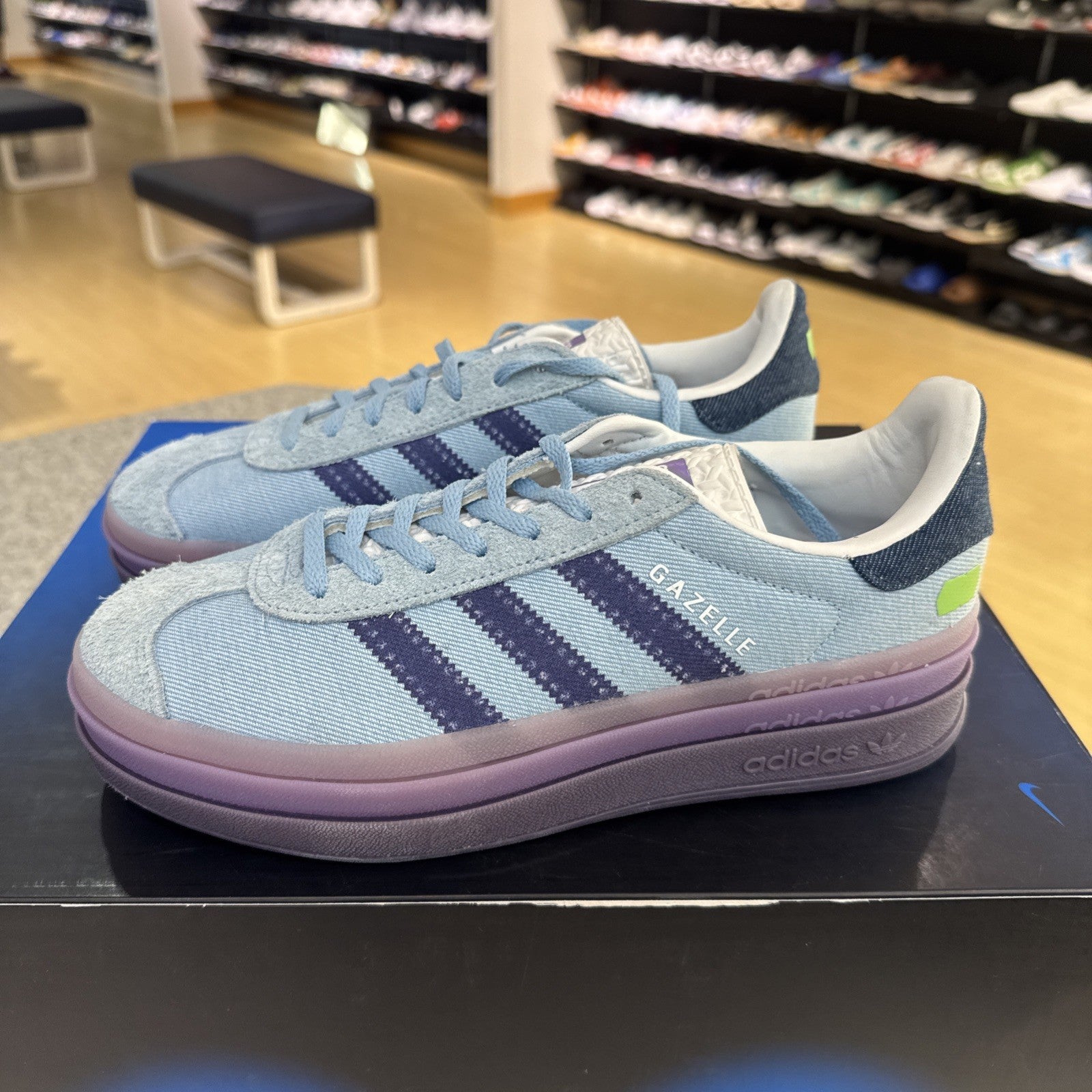 Size 8 - KSENIASCHNAIDER x adidas Gazelle Bold Blue Denim W