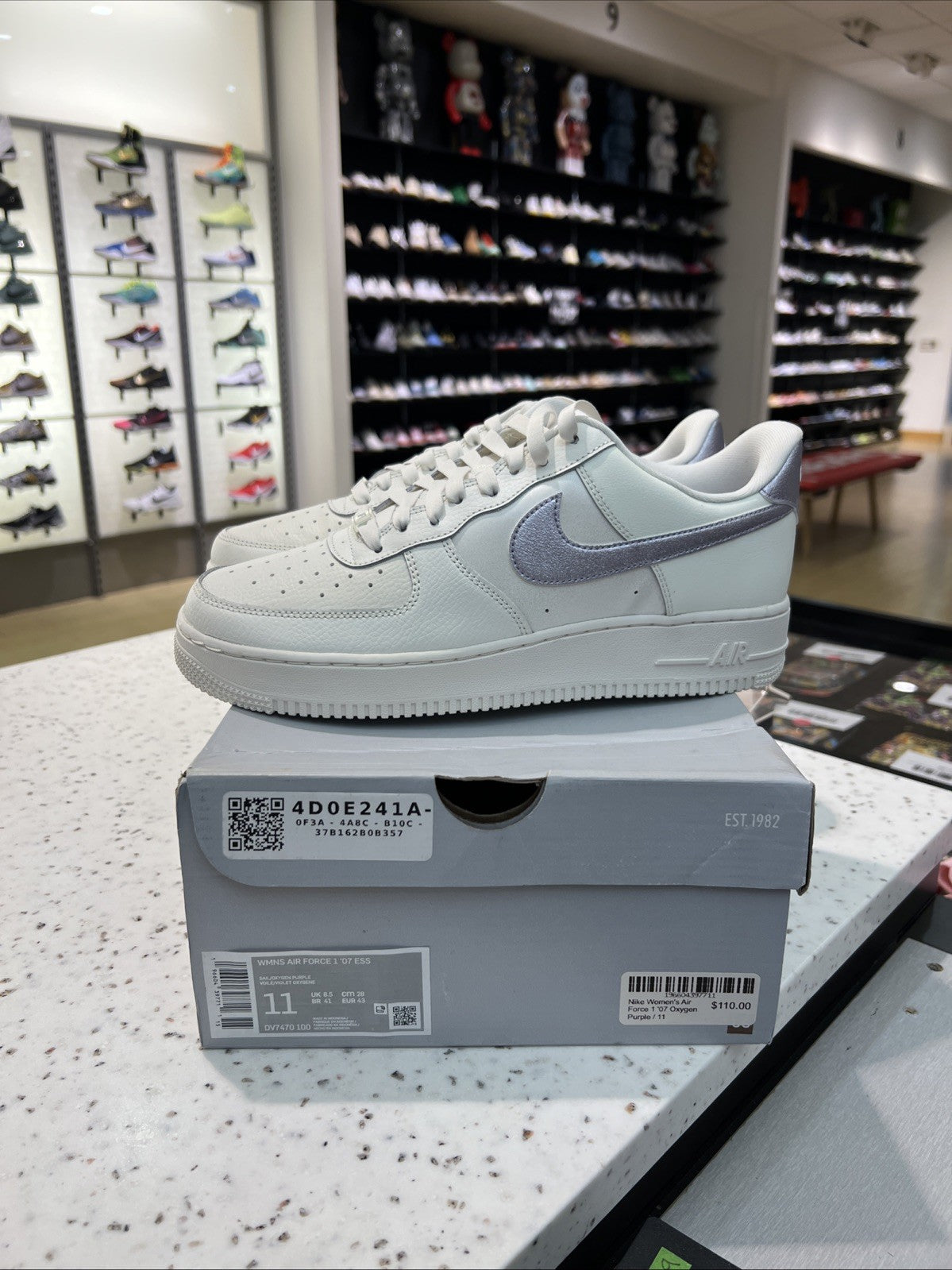 Nike Air Force 1 Low '07 Sail-Oxygen Purple Womens Sz 11/9.5M