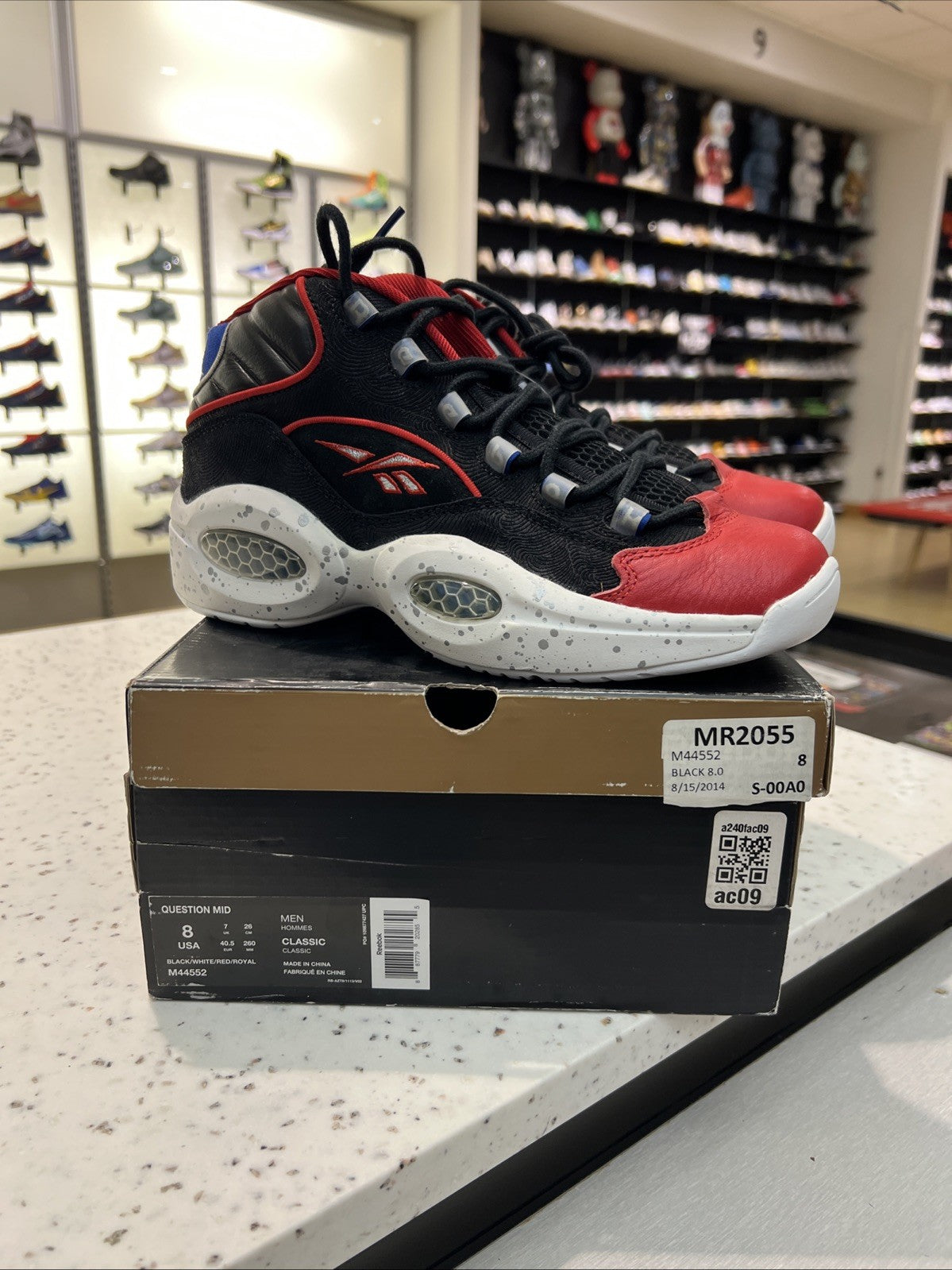 Reebok Question Mid First Ballot Sixers Allen Iverson Sz 8 USED