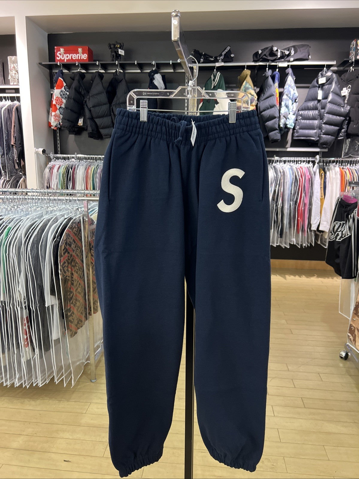 Supreme S Logo Sweatpant Navy Blue Sz S