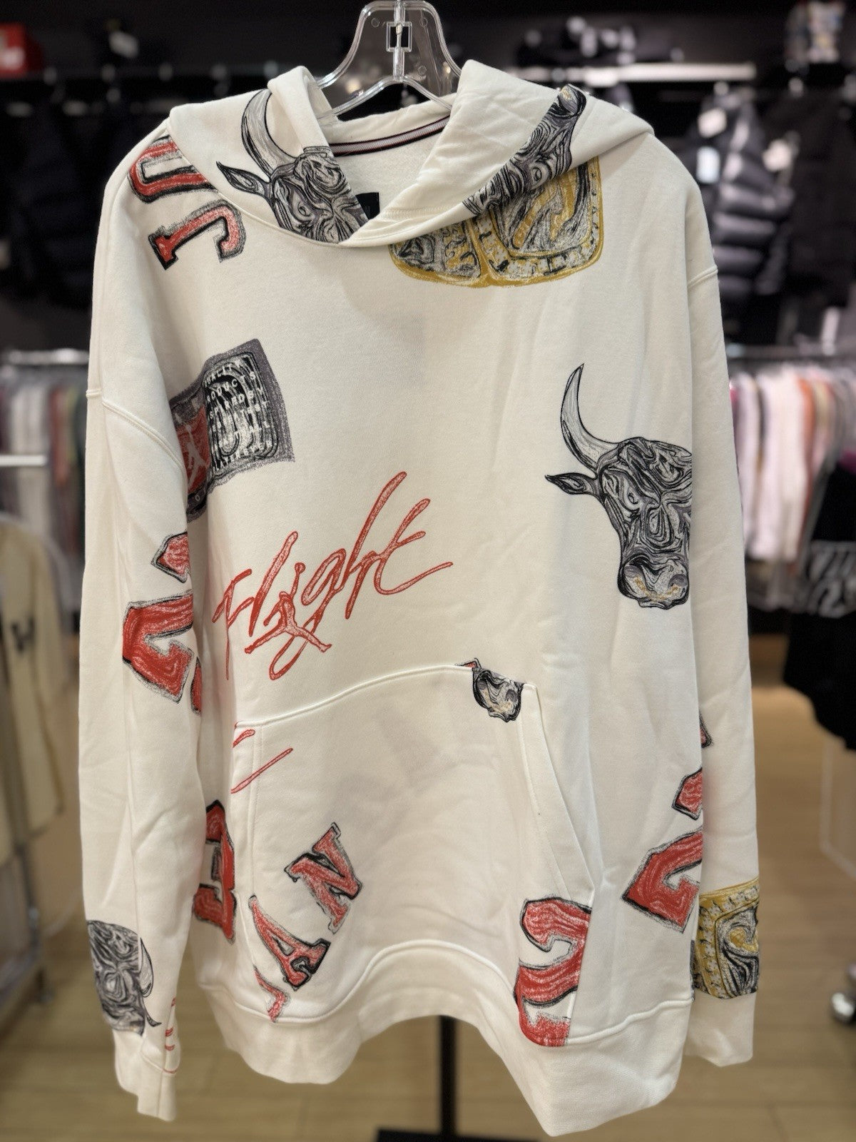 AUTHENTIC AIR JORDAN AOP BROOKLYN GRAPHIC PULLOVER FLEECE HOODIE FN4545-133 XL