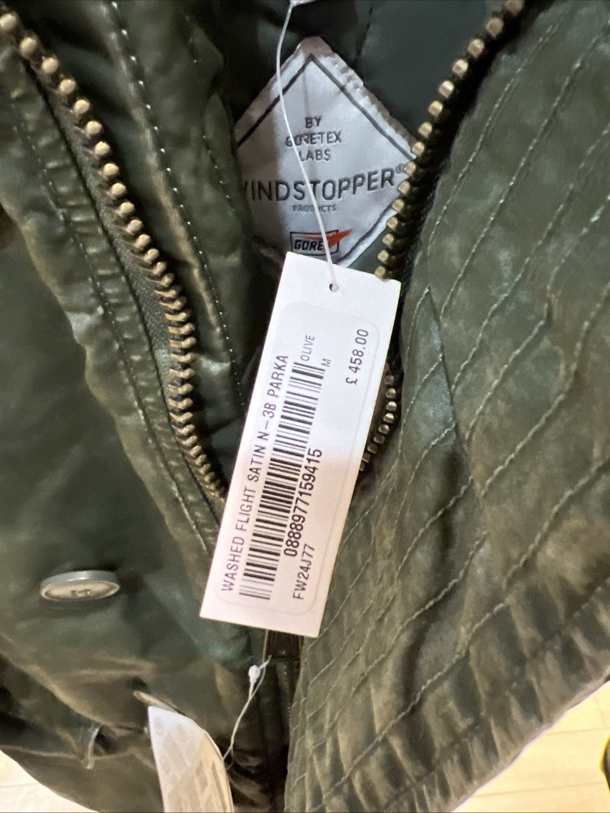 Supreme Washed Flight Satin N-38 Parka Olive Sz M