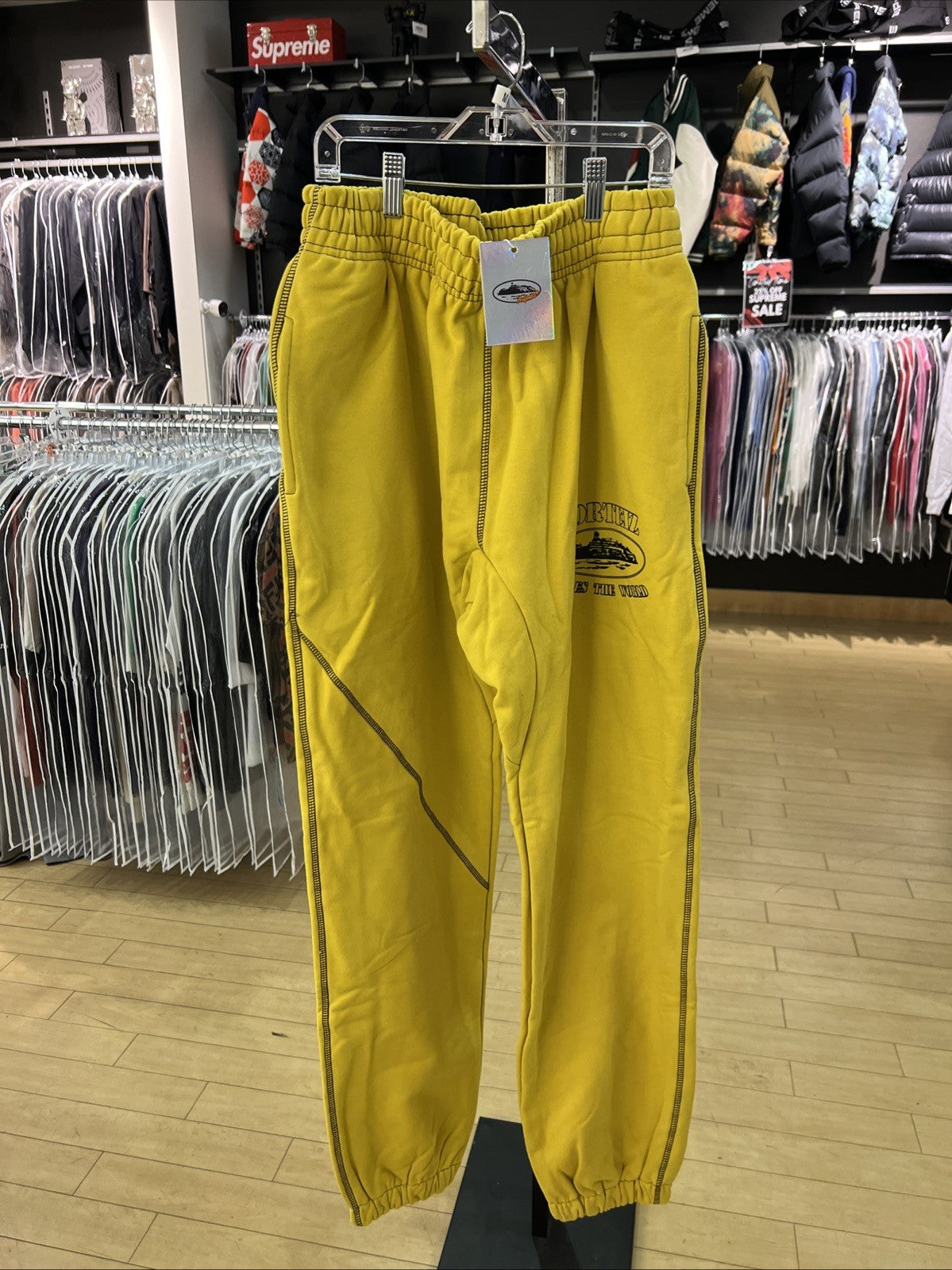 Corteiz Superior Sweatpants Yellow Size M