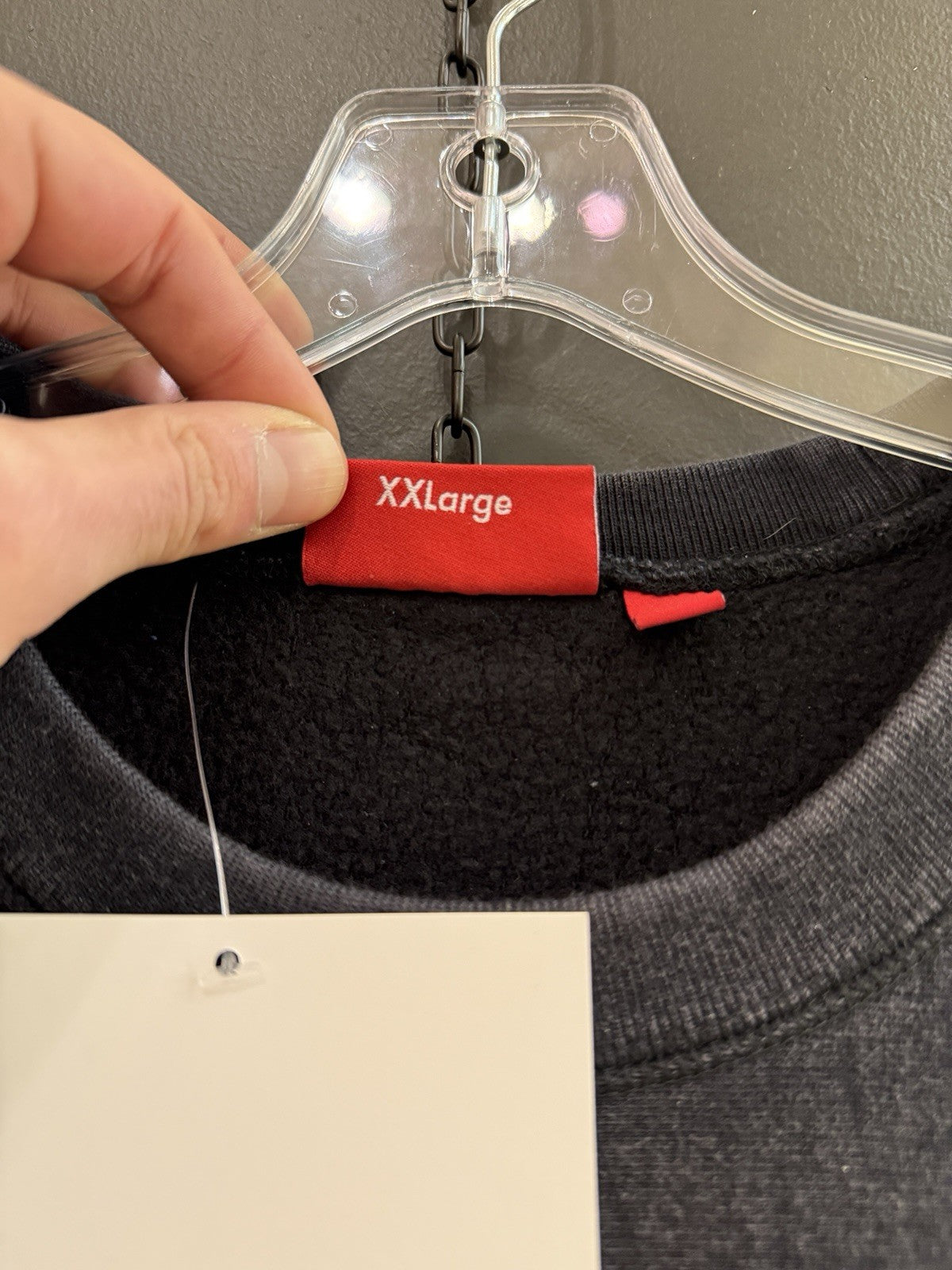 Supreme Washed Box Logo Crewneck Sweatshirt Black SZ XXL USED