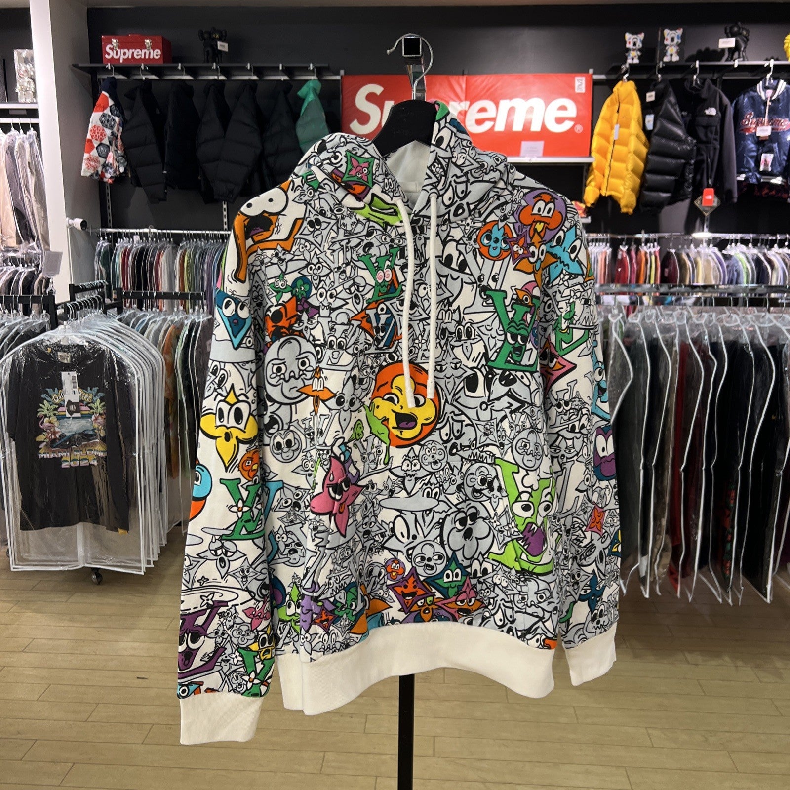 Louis Vuitton Mulitcolor Comic Monogram Hoodie Size Small