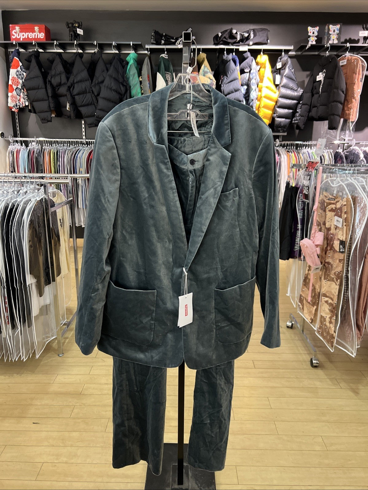 Supreme Velvet Suit Slate Sz L