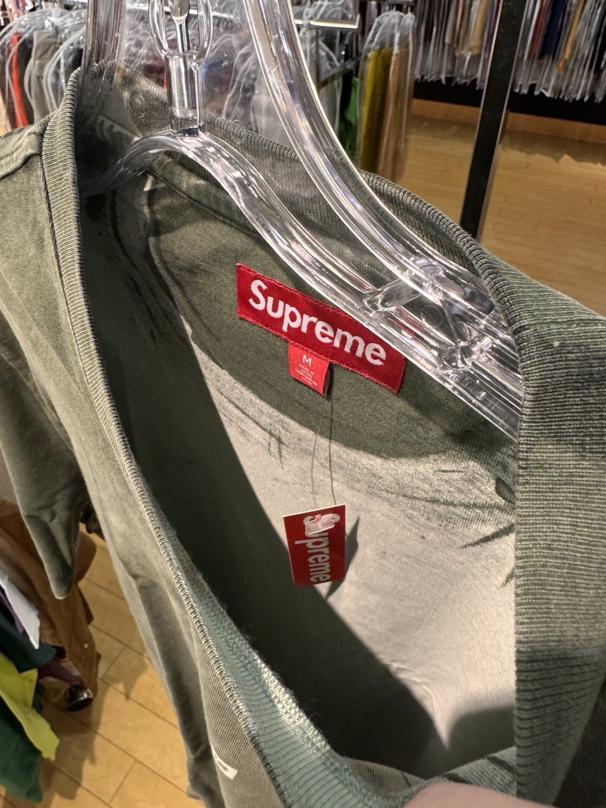 Supreme Overprint Small Box S/S Tee Green Size M