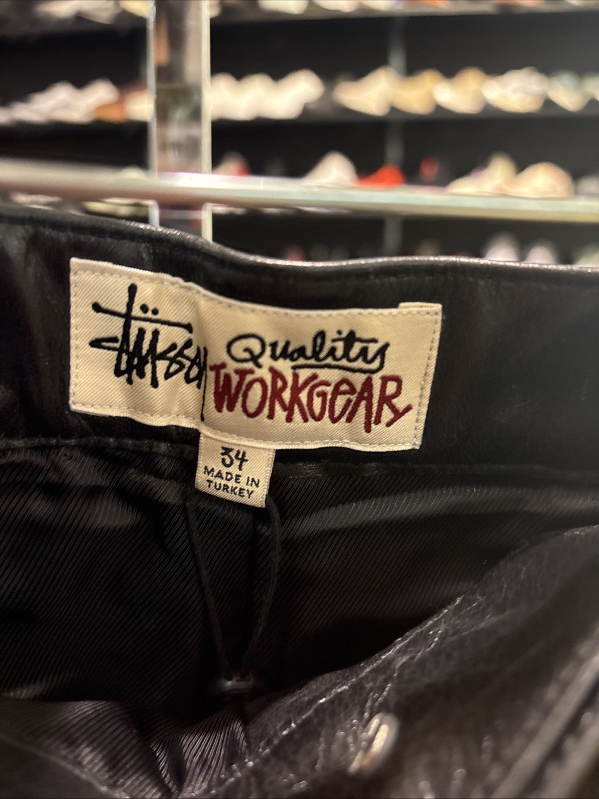 STUSSY CARPENTER PANT LEATHER SZ 34