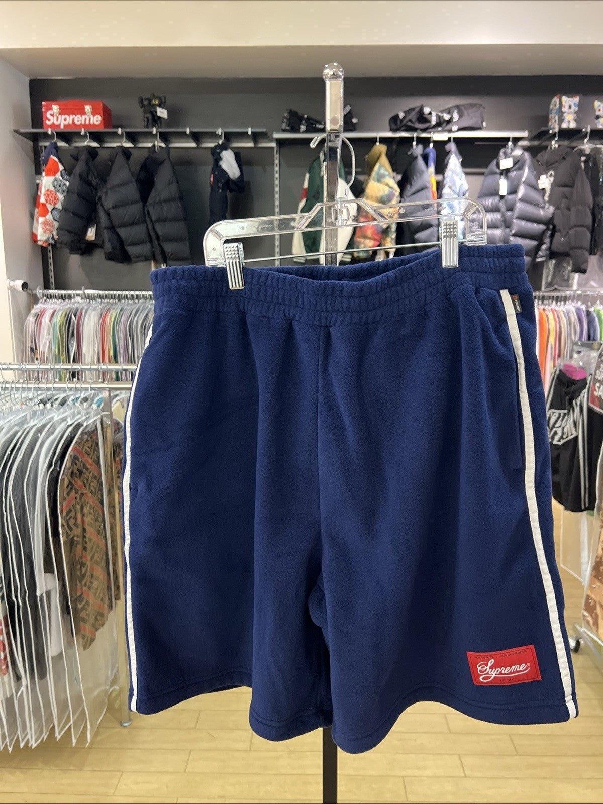 Supreme Polartec Shorts Navy Size Large