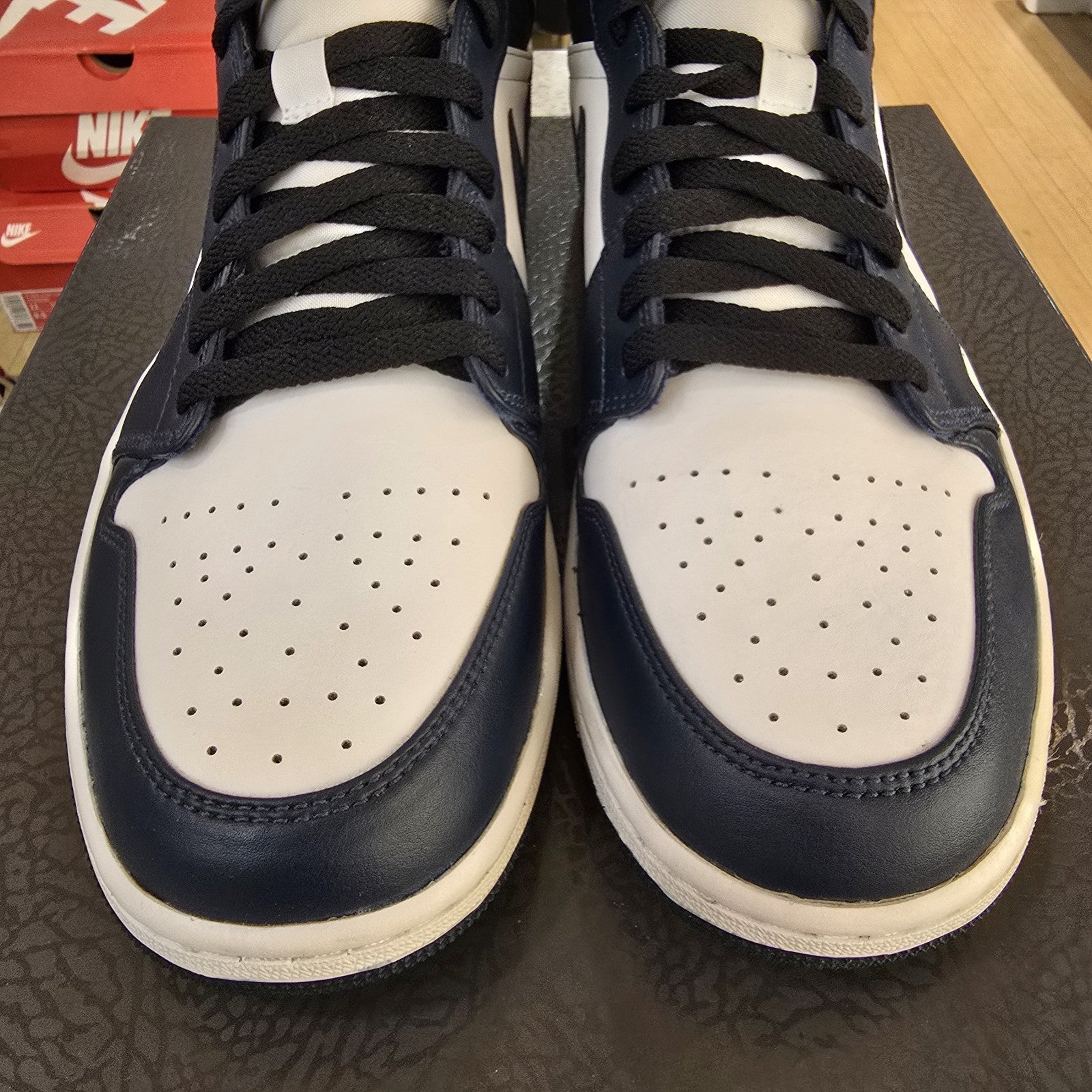 Size 13 - Air Jordan 1 Mid Armory Navy (Yellowing)