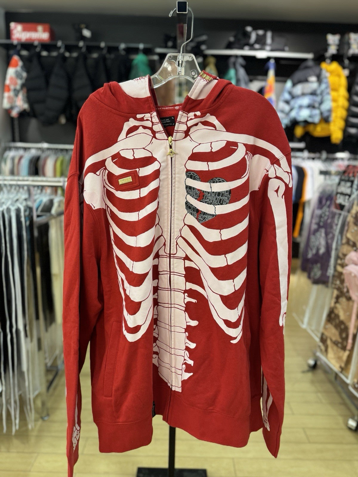 LRG Dead Serious Zip Up Skeleton Hoodie Red XXL. New With Tags 2021. 