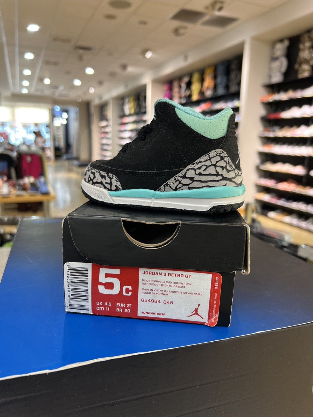 Nike Air Jordan 3 Retro TD Bleached Turquoise Sz 5C