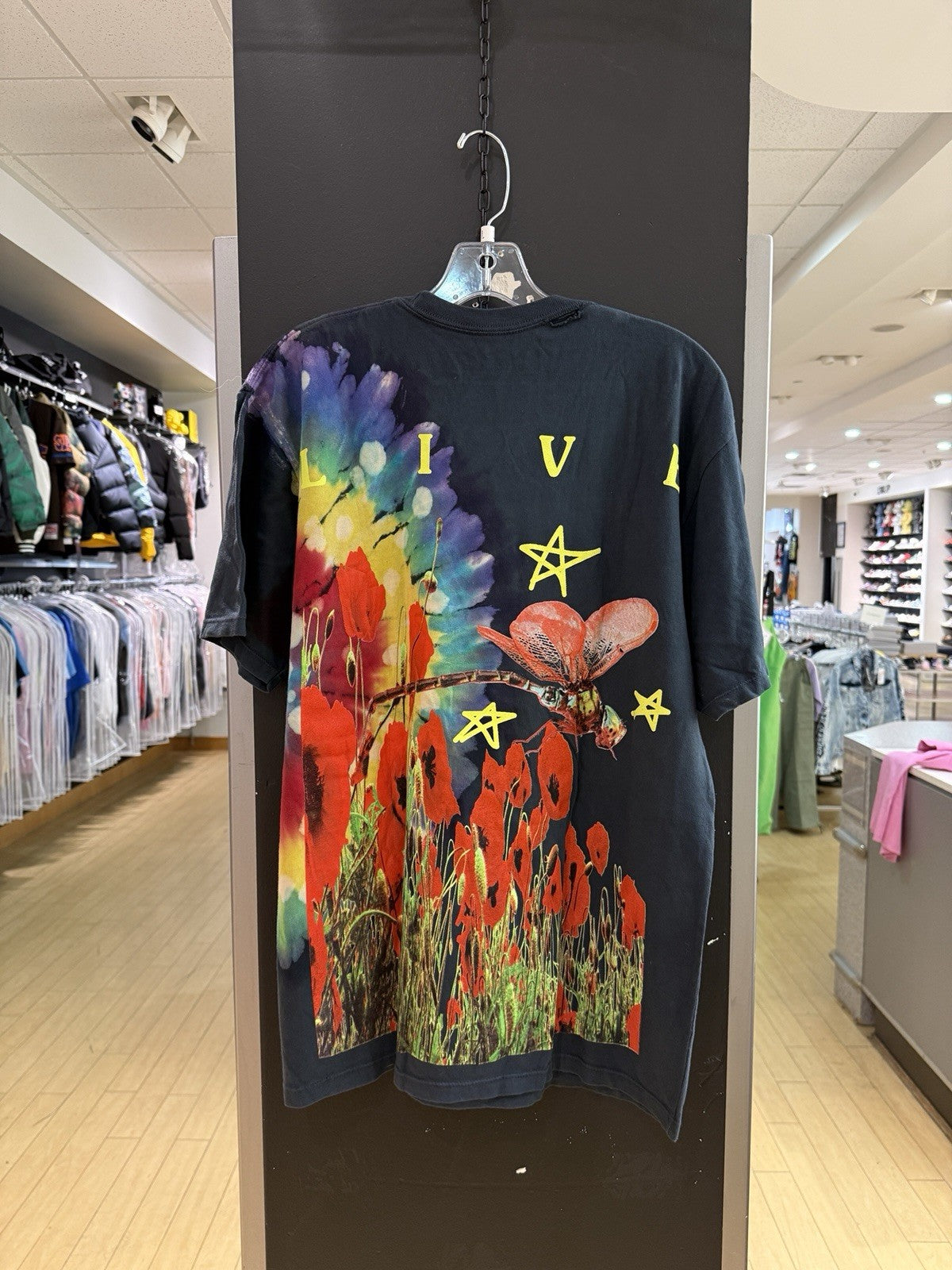 Travis Scott Astroworld 2019 Tour Tee Tye Dye Sz L DEFECT