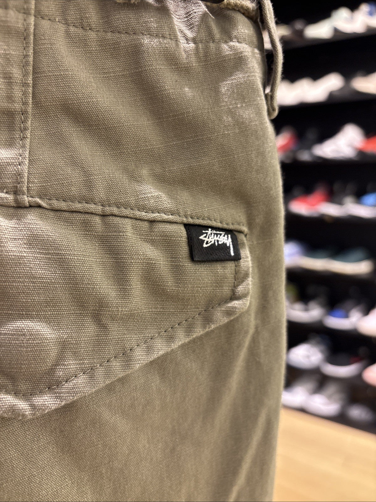 STUSSY Ripstop Military Cargo Pants Olive Green