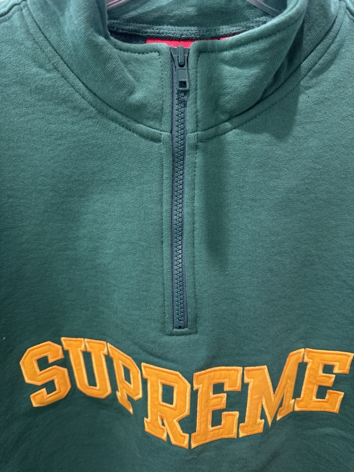 Supreme Collegiate Half Zip Pullover Light Pine Size L