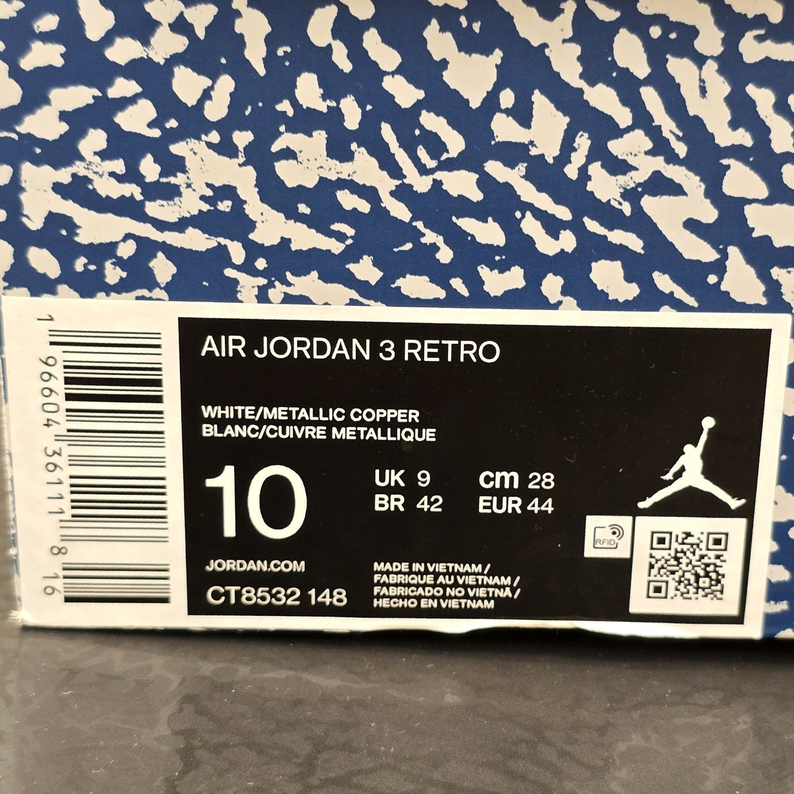 Size 10 - Jordan 3 Retro Washington Wizards