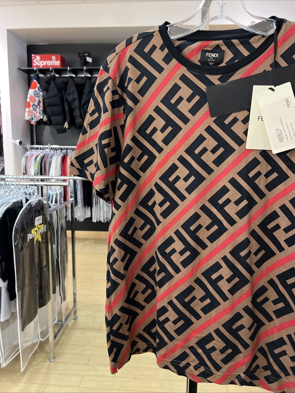 Fendi FF Monogram Printed T-Shirt Sz L