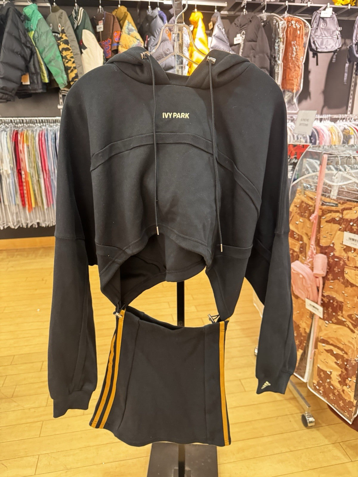Adidas IVY Park Hooded Cut Out Dress by Beyonce GR1445 Black W Gold Size S