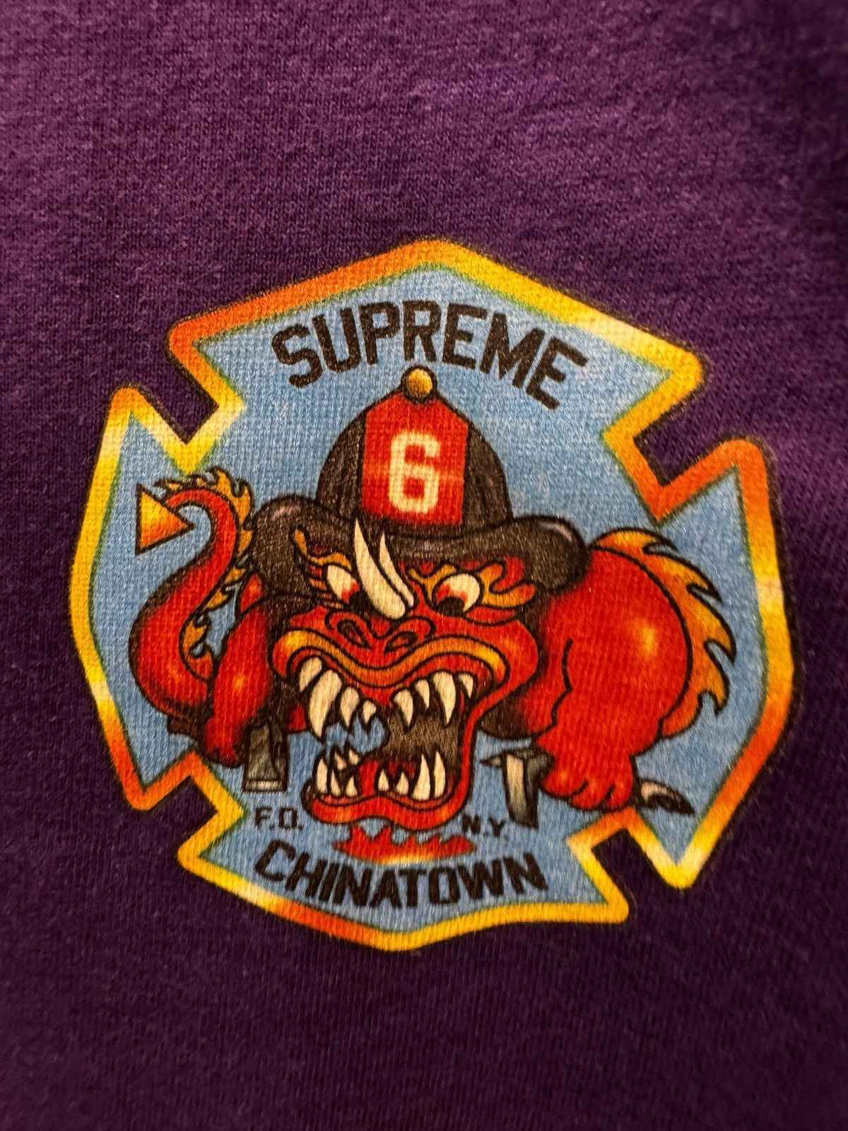 Supreme FDNY Engine 9 Tee Purple Size M