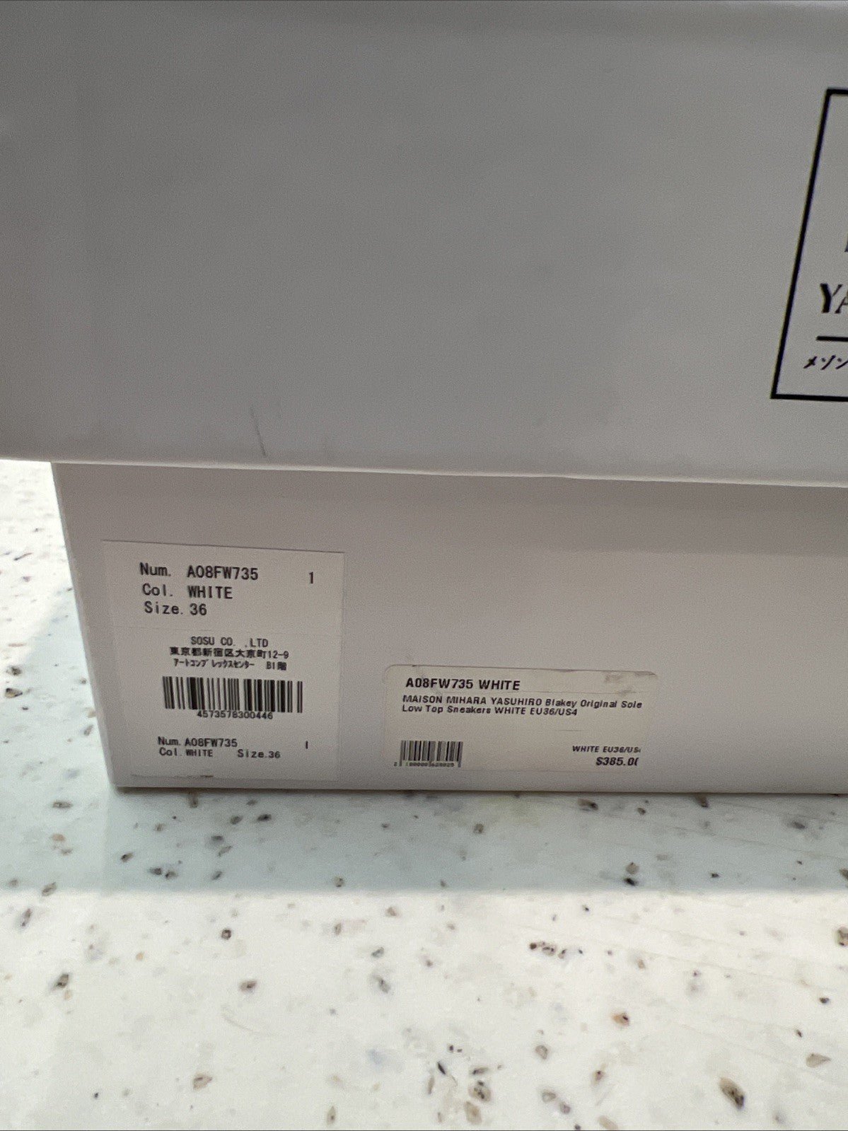 Maison MIHARA YASUHIRO BLAKEY OG Sole Canvas White Sz 36/4Y