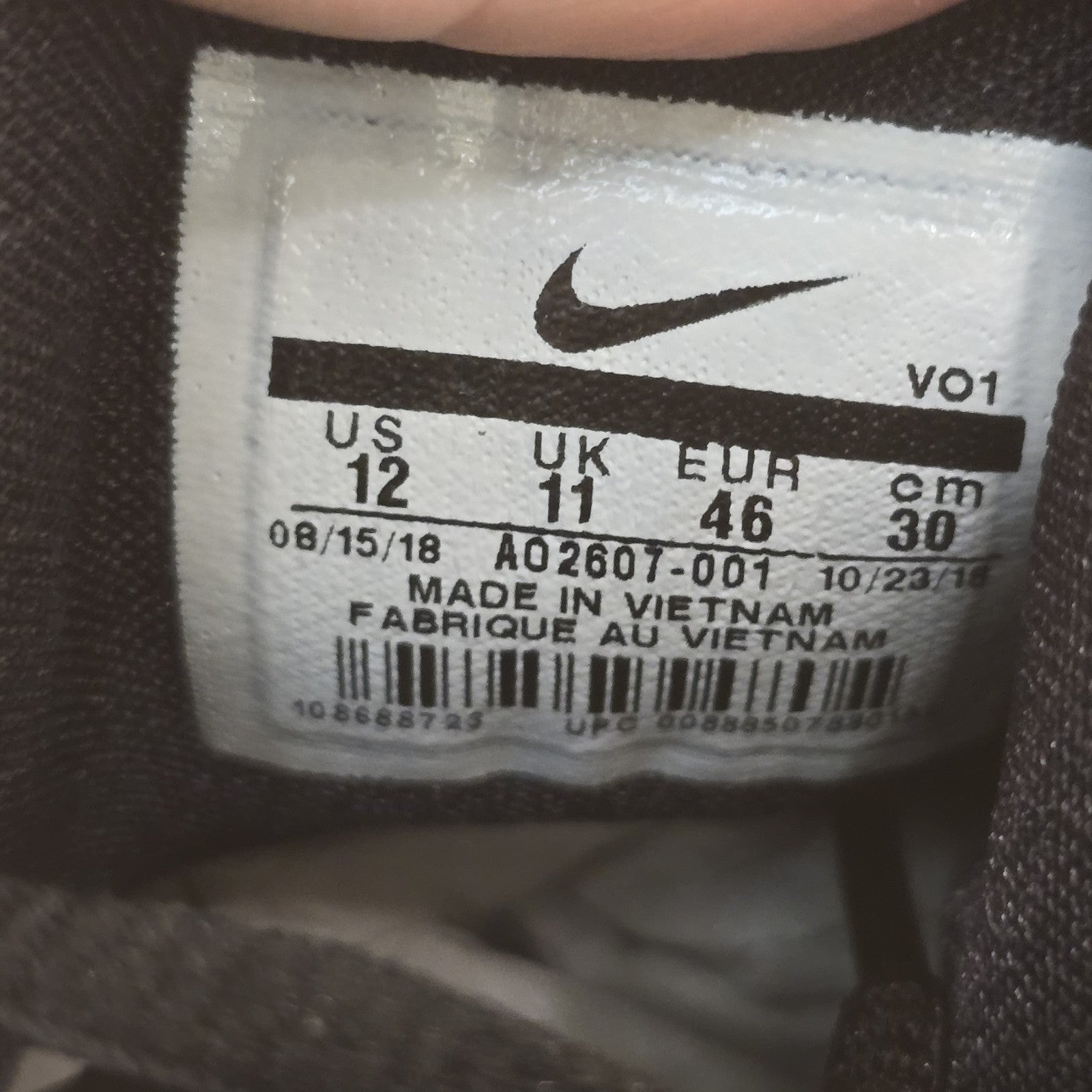 Nike PG 3 Black White SZ 12 Yellowed