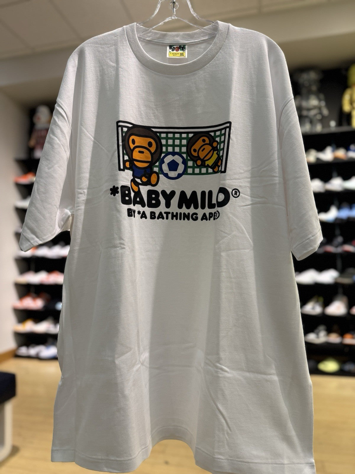 Bape Baby Milo Soccer Tee White Size 3XL