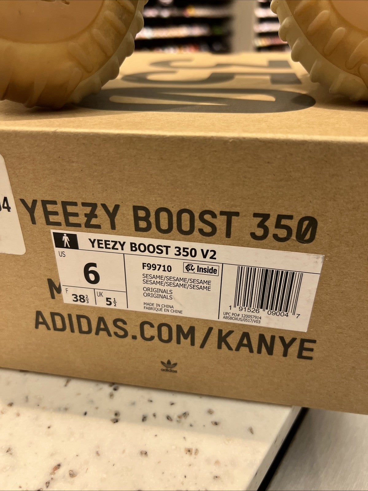 Adidas Yeezy Boost 350 V2 Sesame F99710 Sz 6 USED