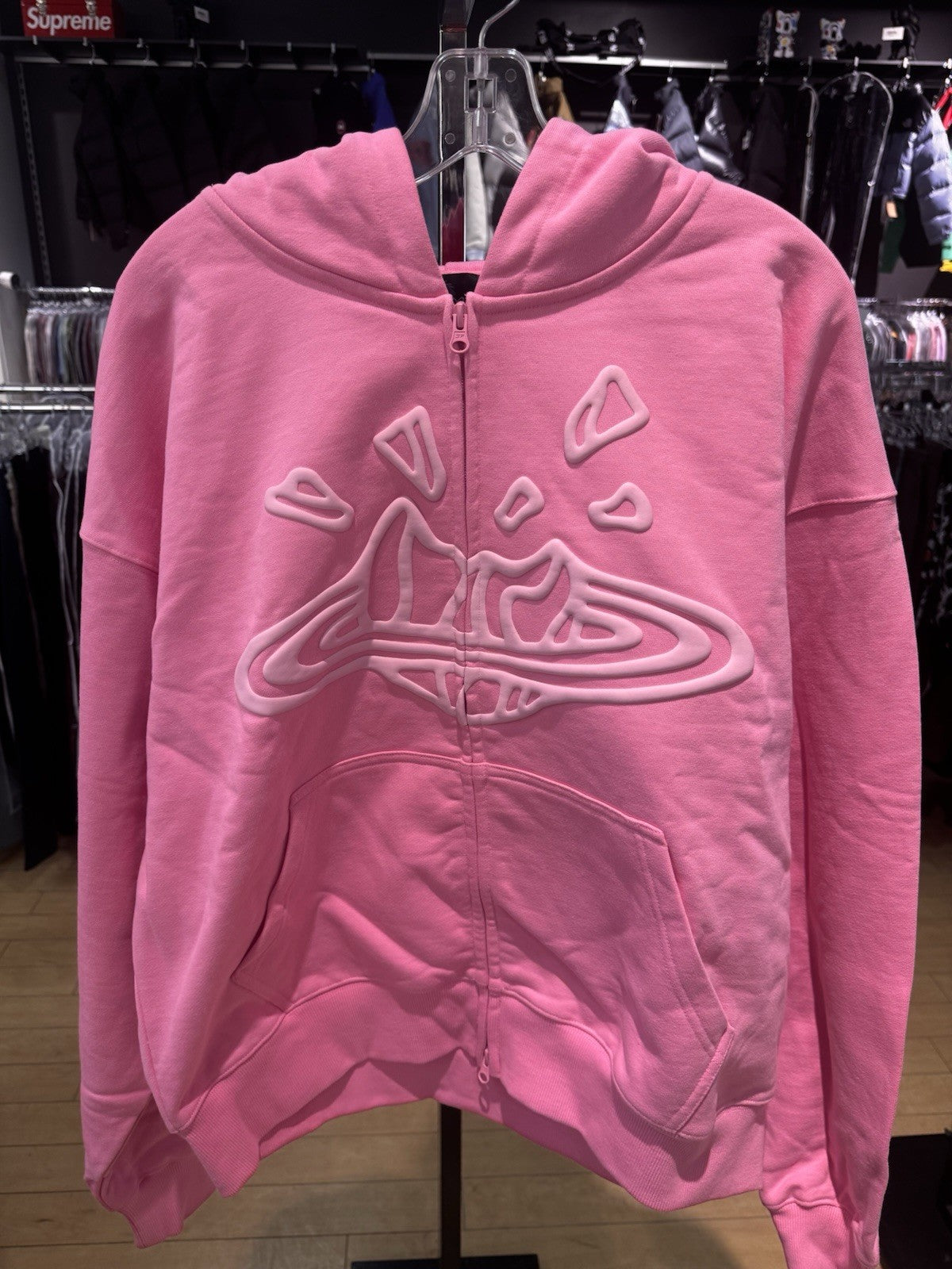 Broken Planet Zipup Hoodie Candy Pink Size L