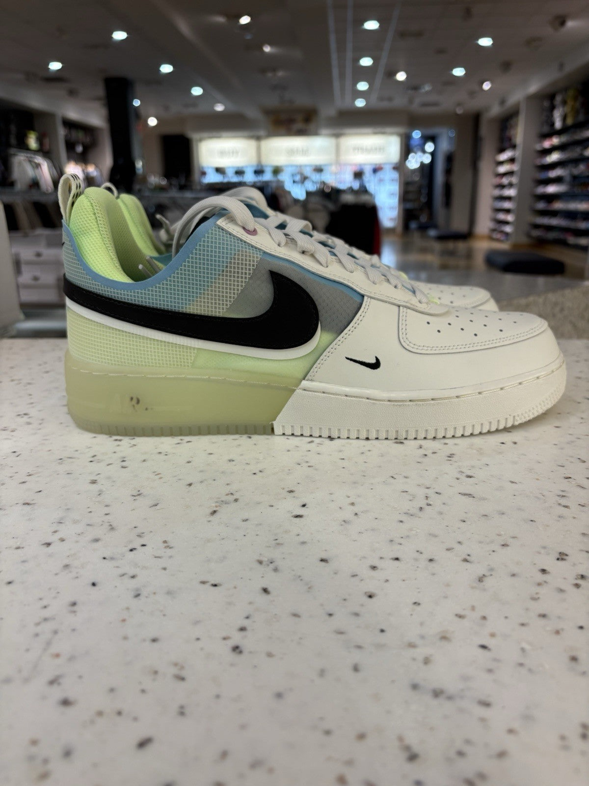 Nike Air Force 1 React Sail Barely Volt Size 12 DEFECT