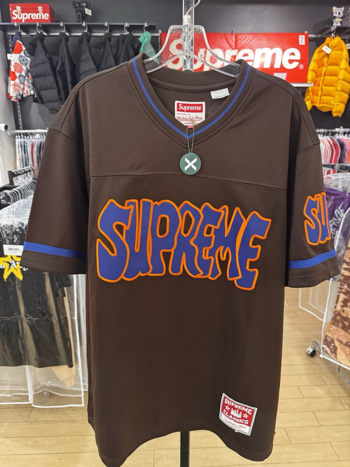 Supreme x Mitchell & Ness Jersey Brown Orange Size XL